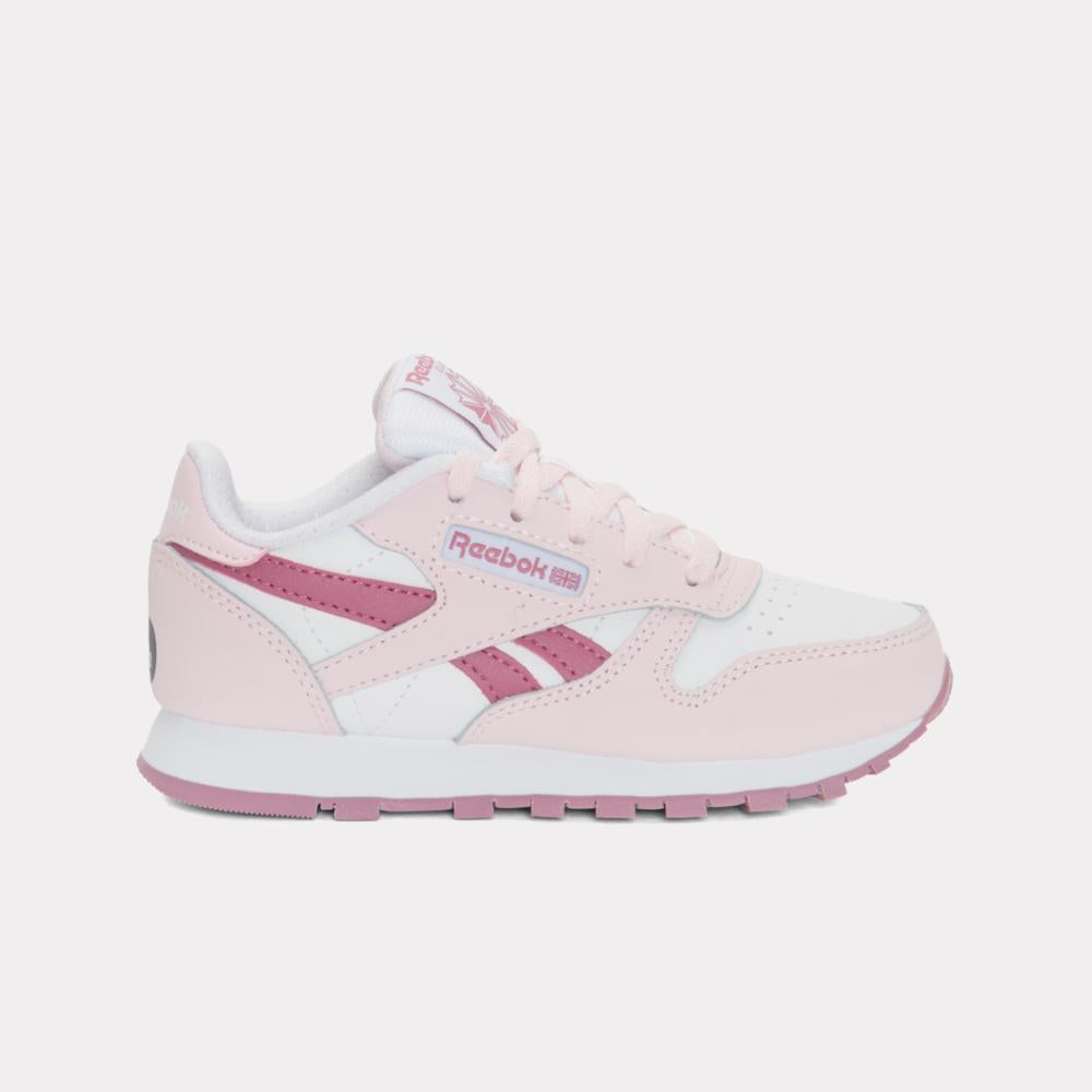 Reebok Girl's' Classic Leather Child  In White/Frostedberry/Studiop M