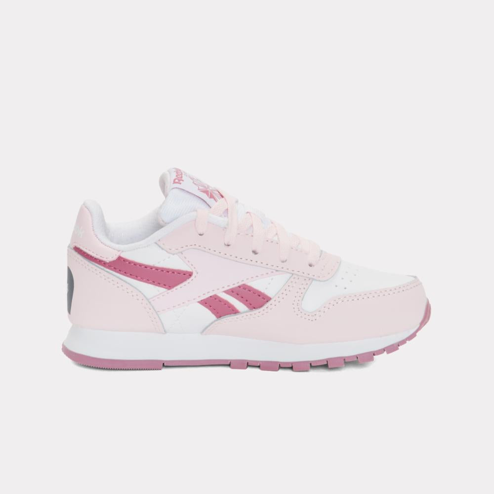 Reebok Girl's' Classic Leather Child  In White/Frostedberry/Studiop M