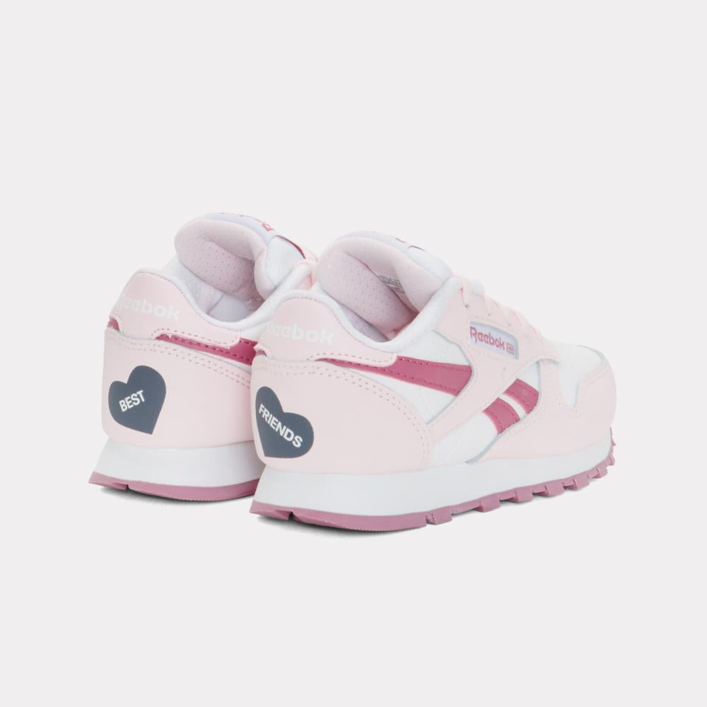 Reebok Girl's' Classic Leather Child  In White/Frostedberry/Studiop M