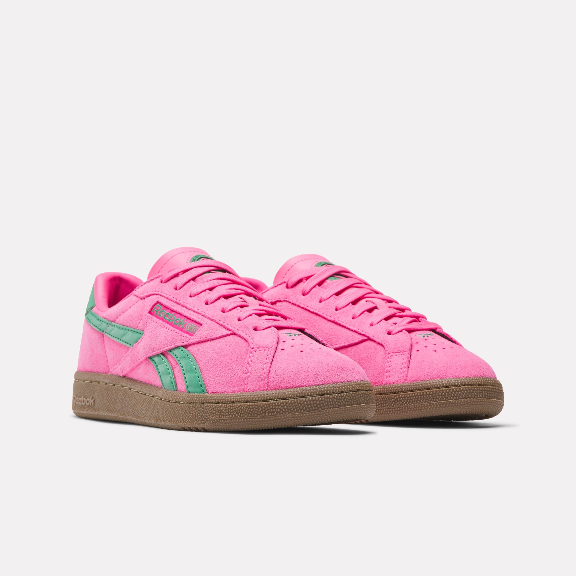 Reebok Women's Club C Grounds Uk  In Atomic Pink/ Green M