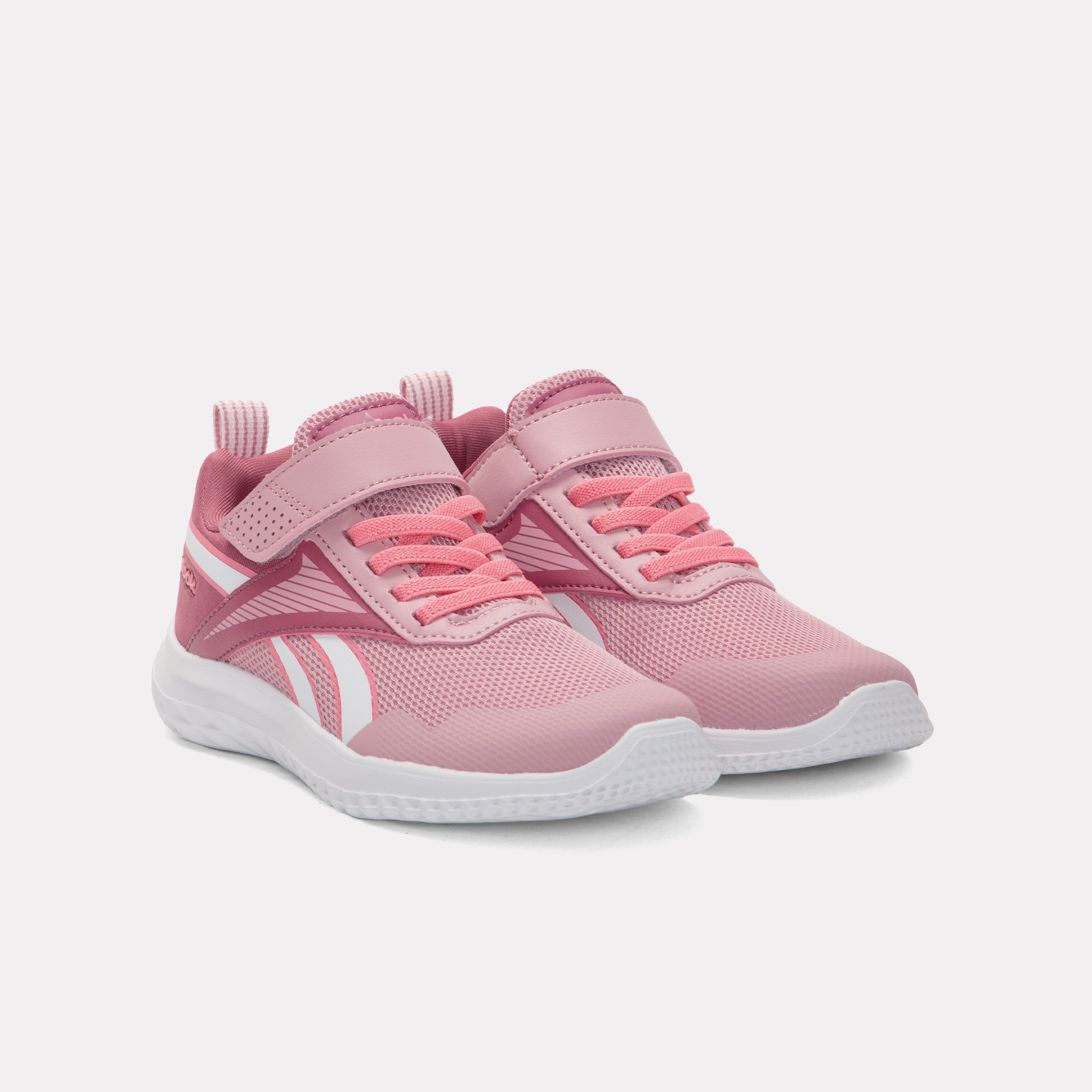 Reebok Girl's' Rush Runner 5 Elastic Lace & Top Strap  M In Dusty Rose