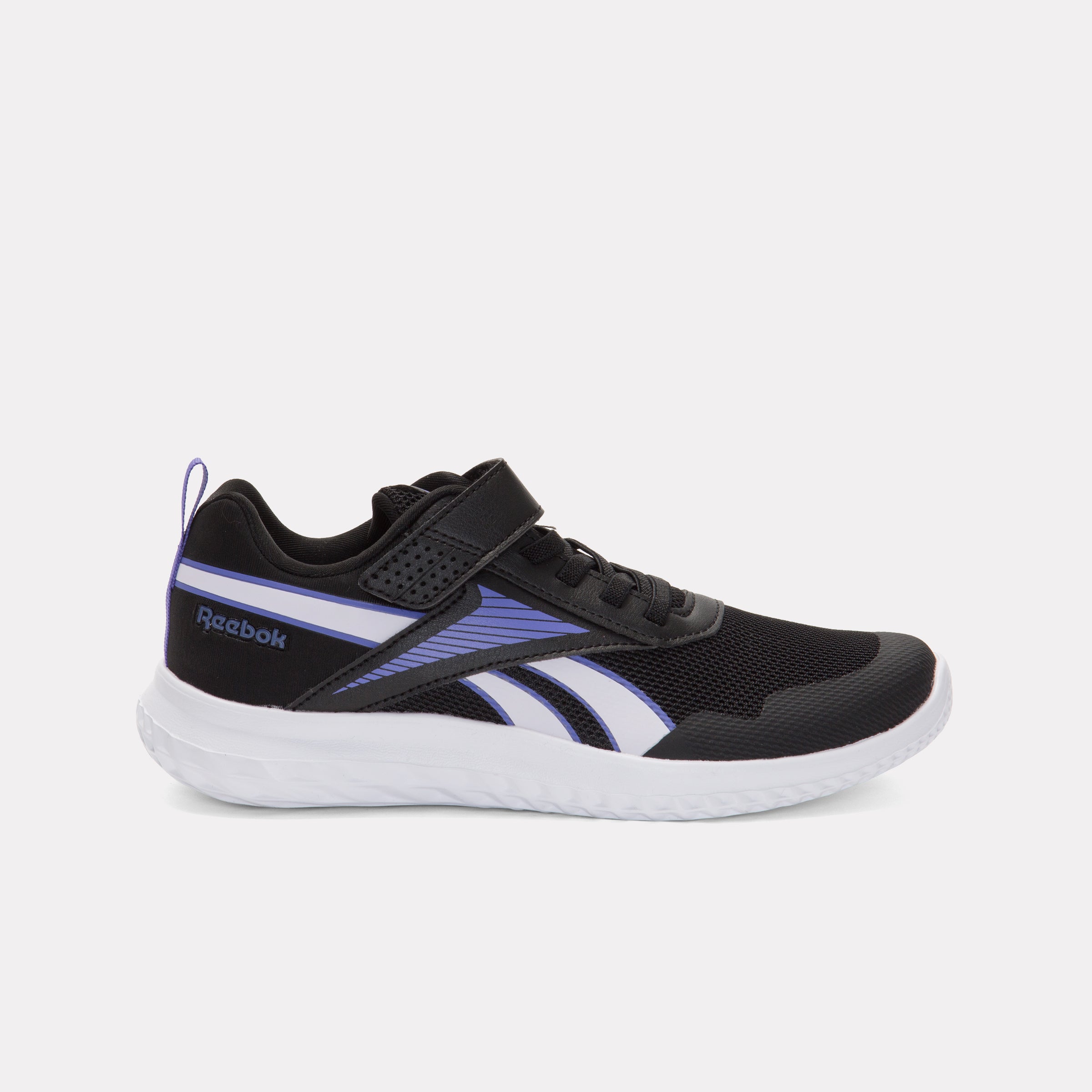 Reebok Girl's' Rush Runner 5 Elastic Lace & Top Strap  In Black/Digital M