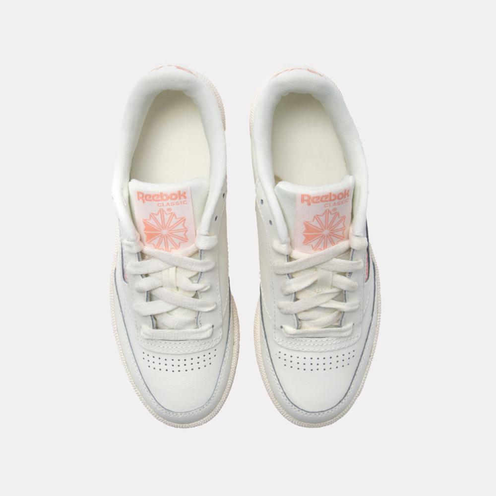 Reebok Women's Club C 85  In Chalk/Orange/Pink M