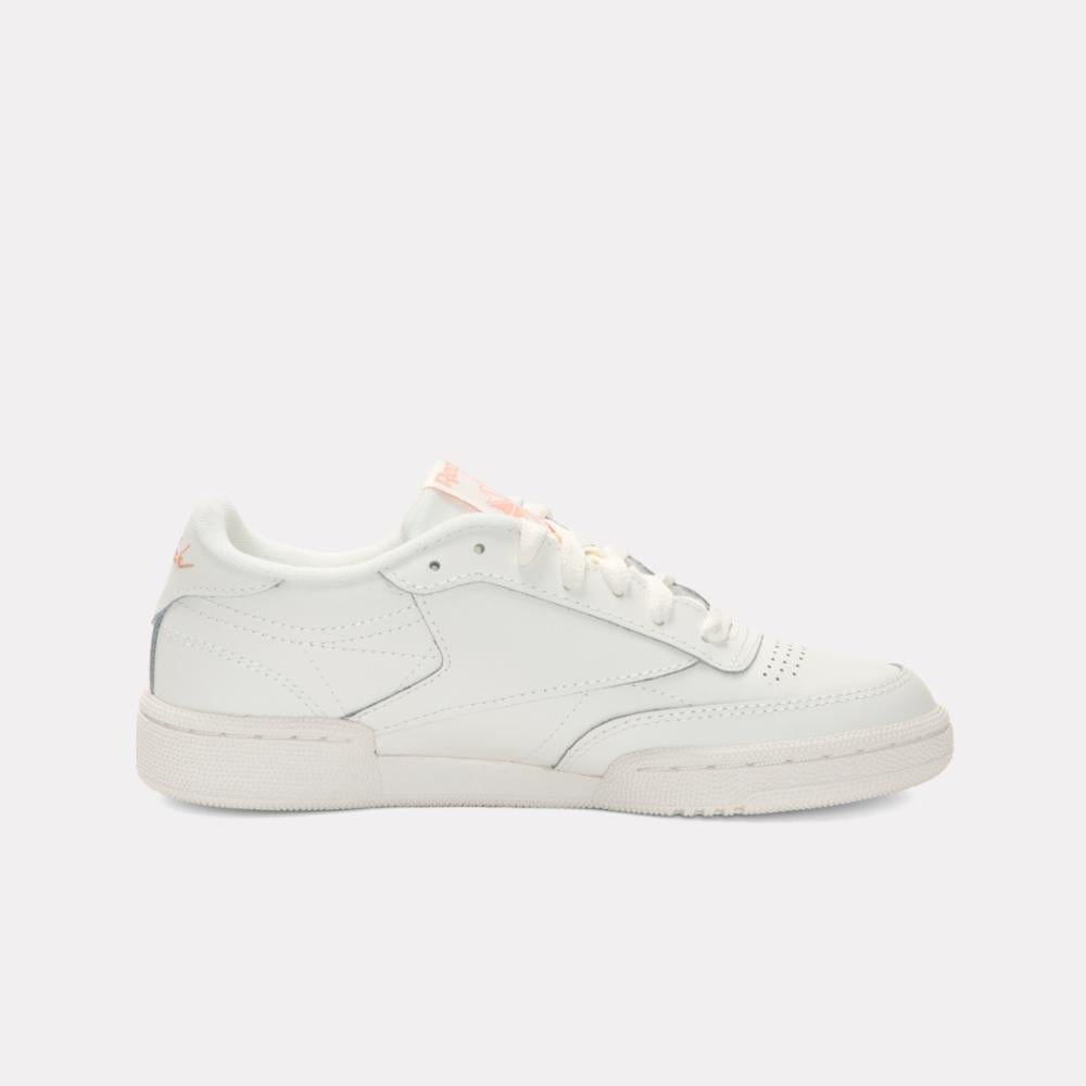 Reebok Women's Club C 85  In Chalk/Orange/Pink M