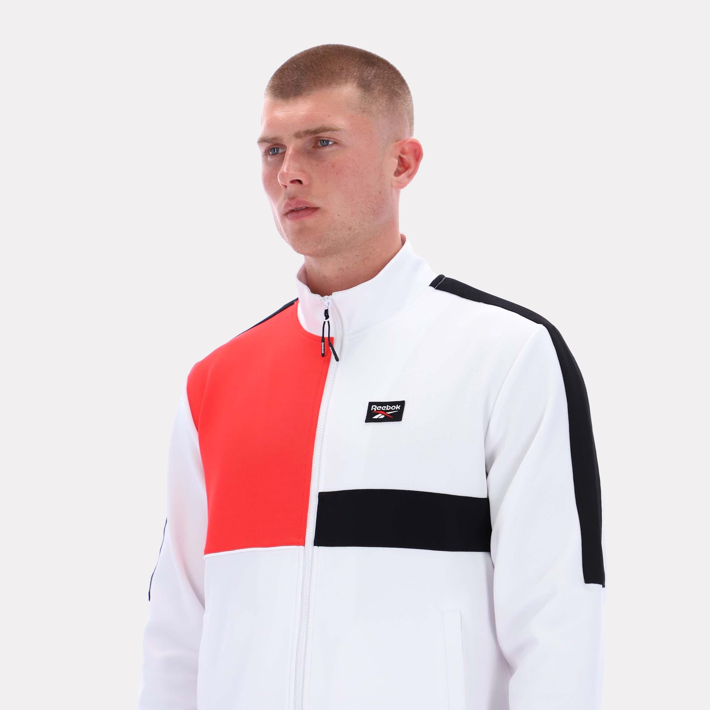 Reebok Apparel  Men's Colour Block Track Jacket Reebok Classics App Men White Reg