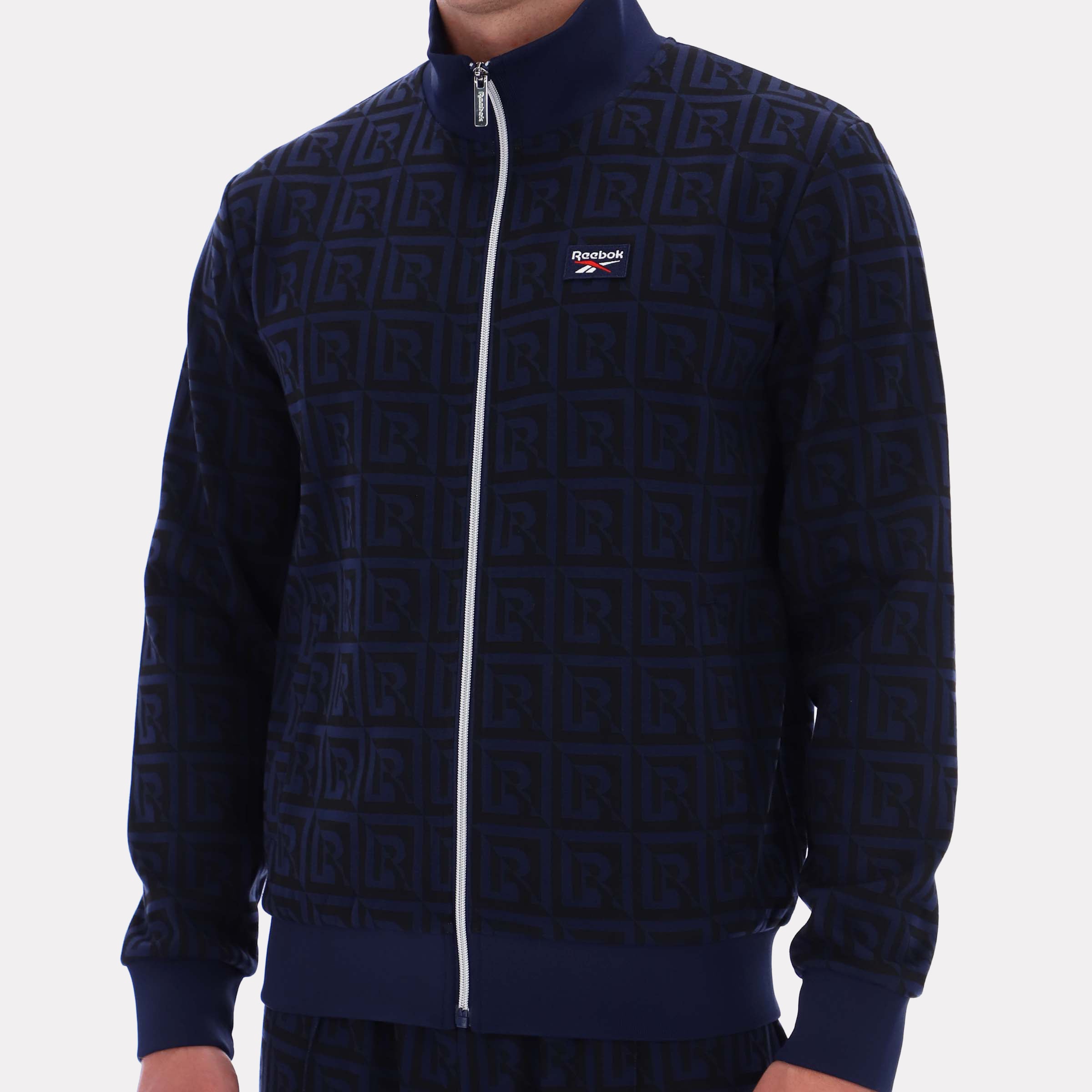 Reebok Men's Monogram Track Top  In Navy REG