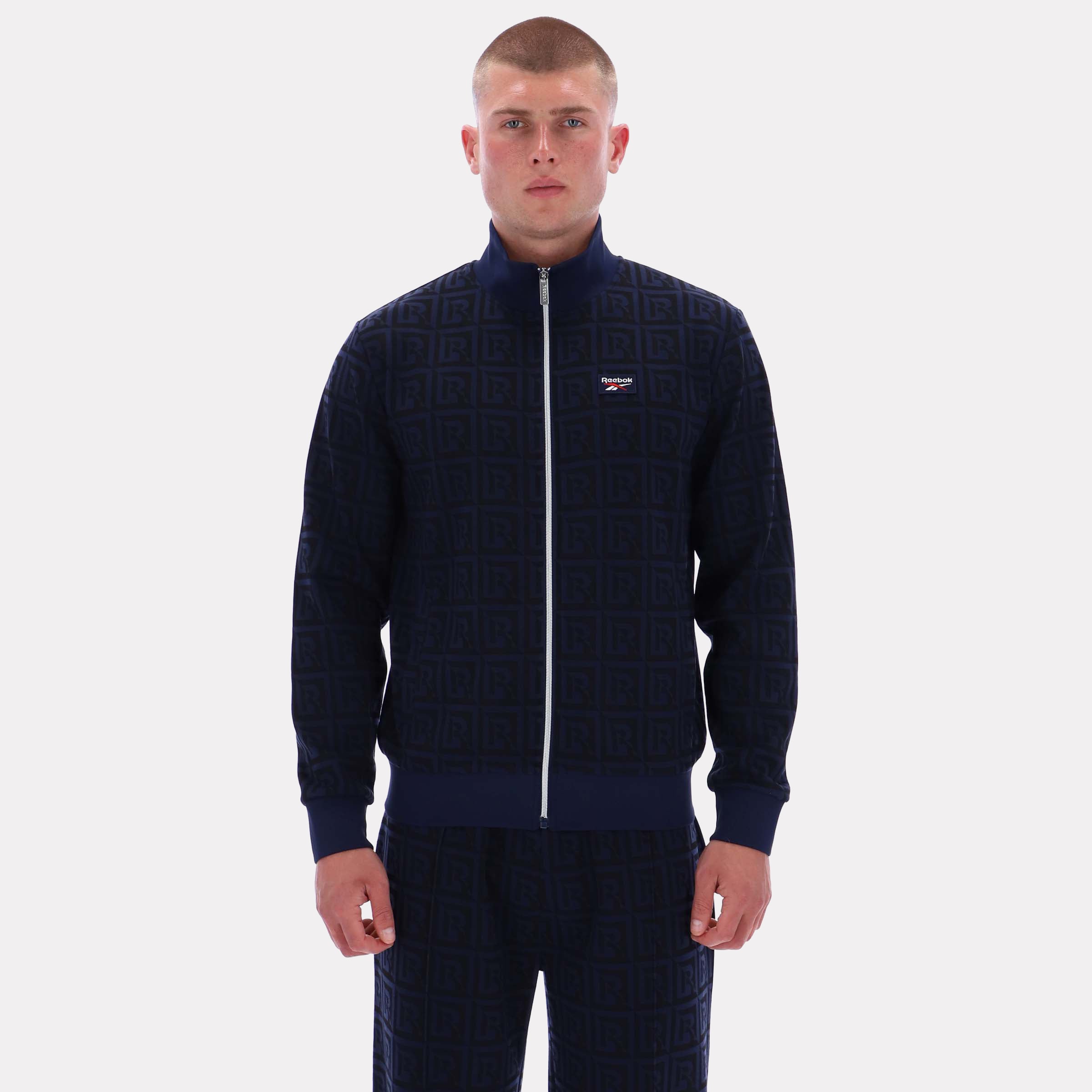 Reebok Men's Monogram Track Top  In Navy REG