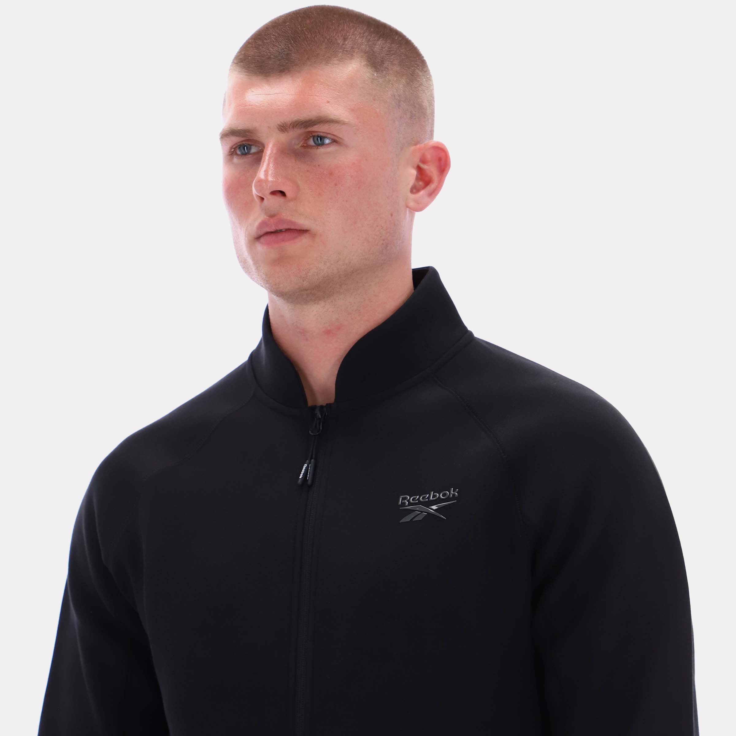 Reebok Men's Contrast Panel Bomber Jacket  In Black REG