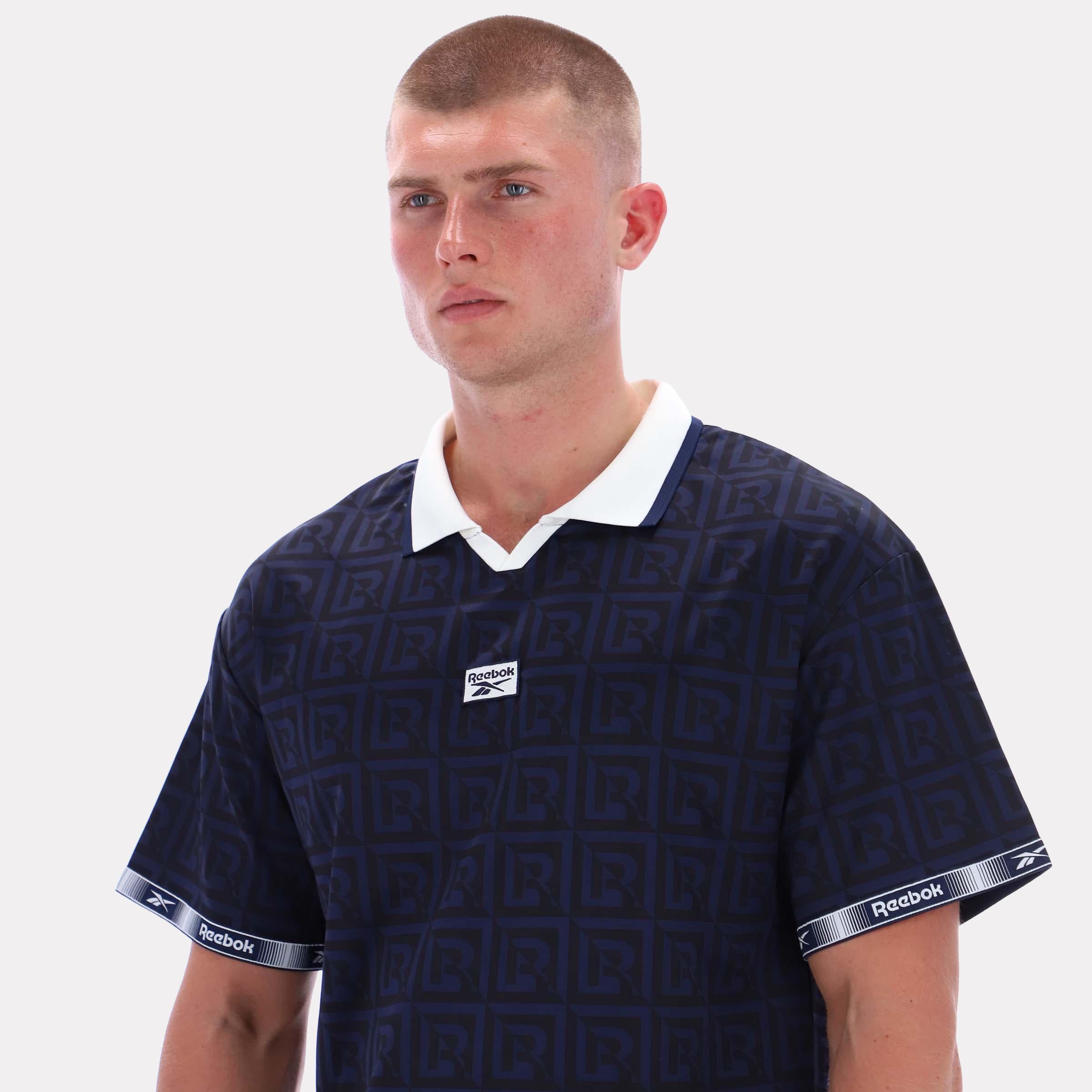 Polo de football monogrammé Reebok pour homme, Reebok Classics App, bleu, taille standard