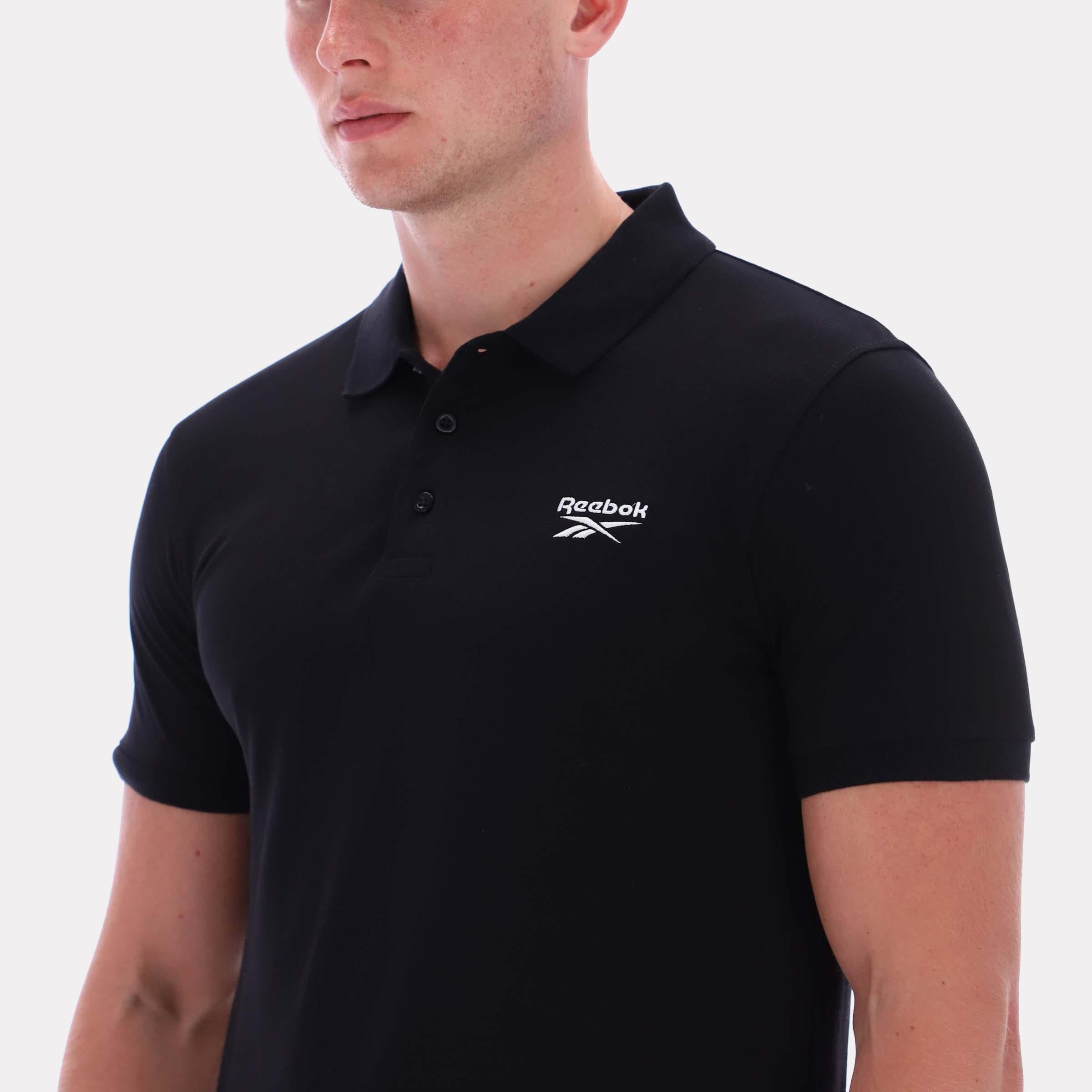 Reebok Men's Blaze Embroidered Ss Polo Shirt  In Black REG