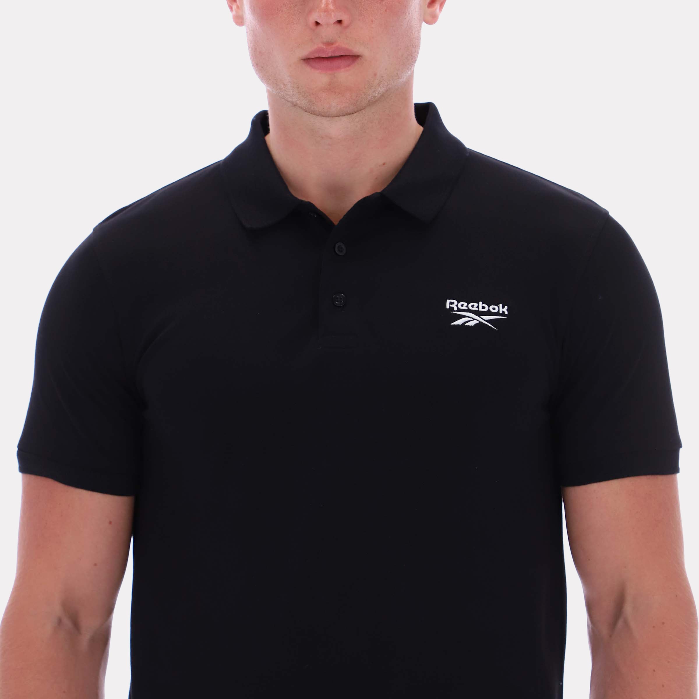 Reebok Men's Blaze Embroidered Ss Polo Shirt  In Black REG