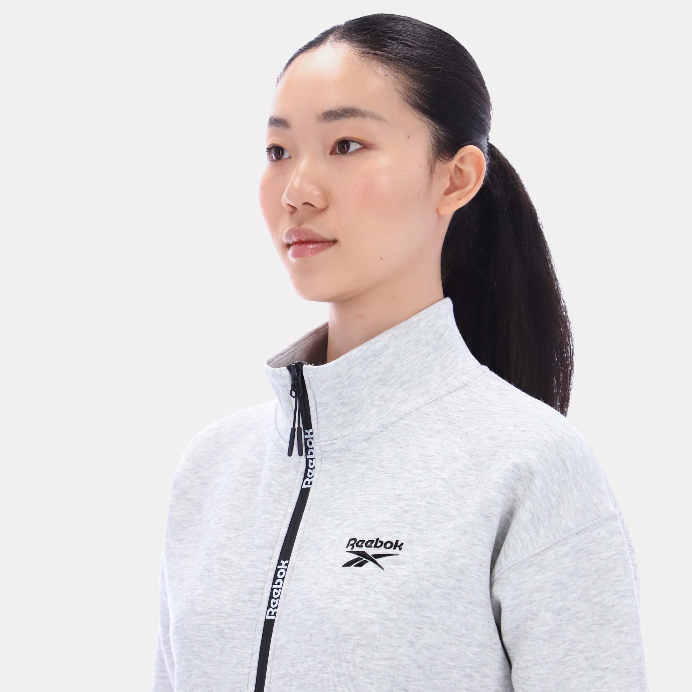 Reebok Women's Zip Through Track Top  In Silver REG