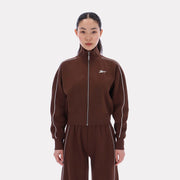 Reebok Apparel  Women's Brooklyn Cropped Bomber Jacket Reebok Classics App Women Brown Reg
