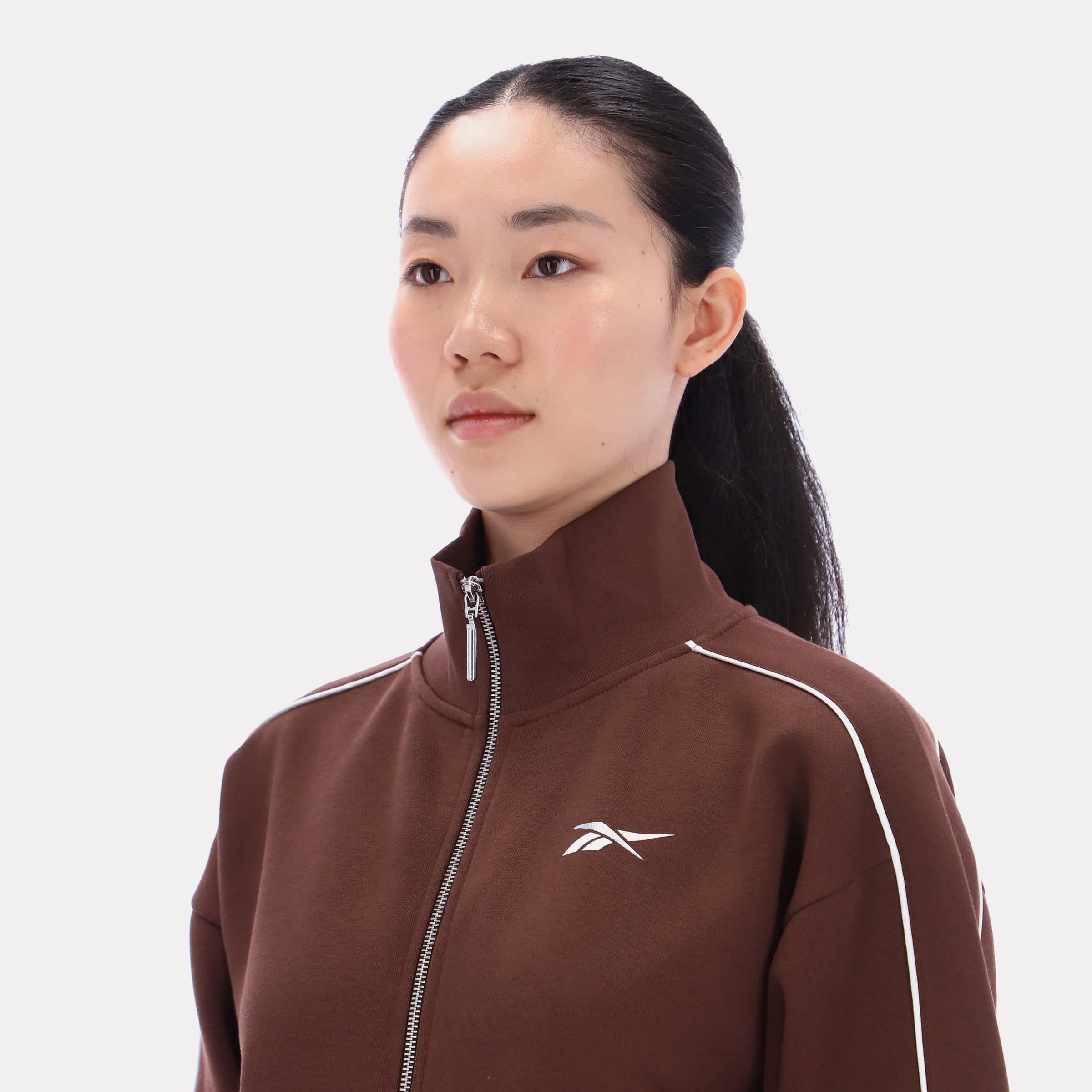 Reebok Apparel  Women's Brooklyn Cropped Bomber Jacket Reebok Classics App Women Brown Reg