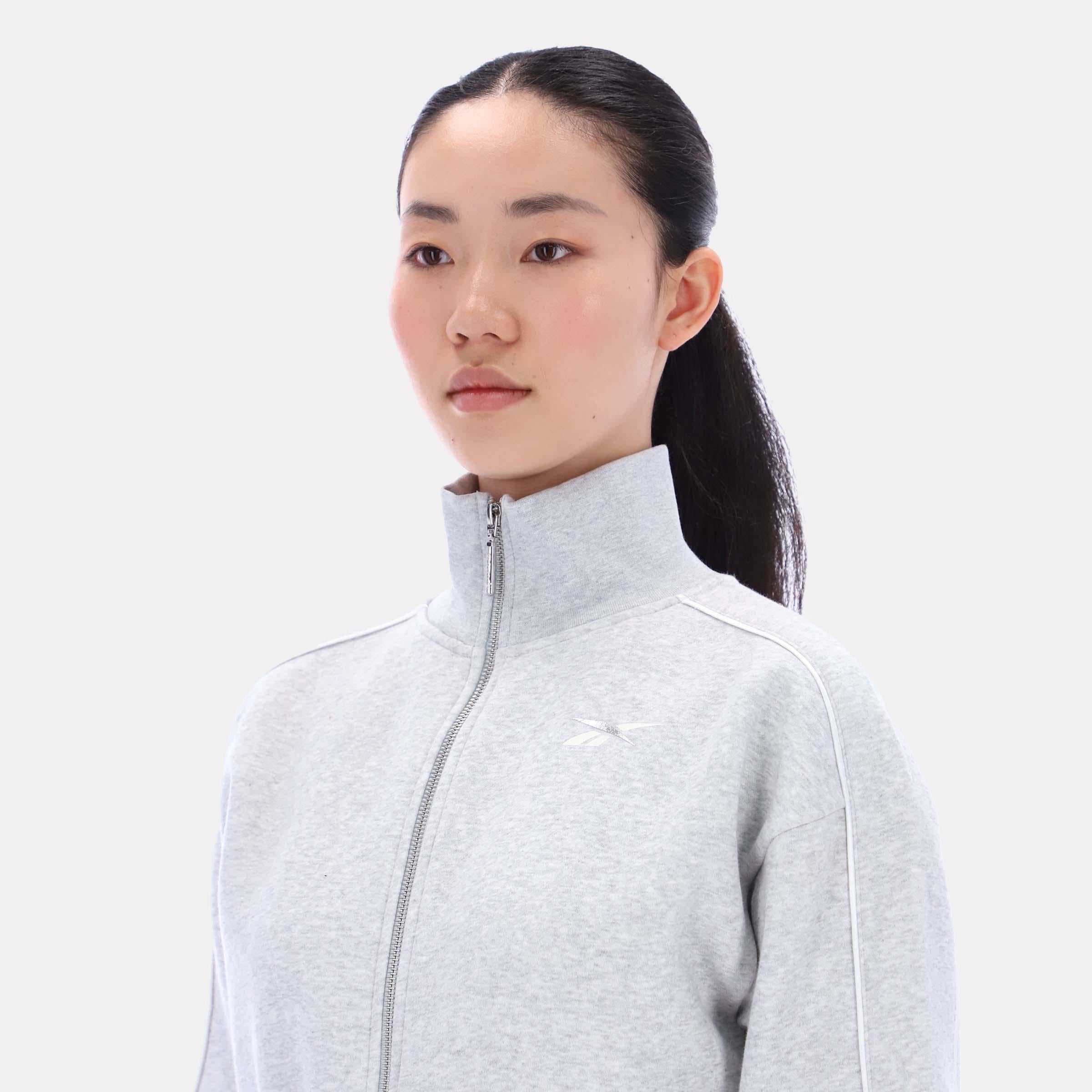 Reebok Women's Brooklyn Cropped Bomber Jacket  Reg In Silver