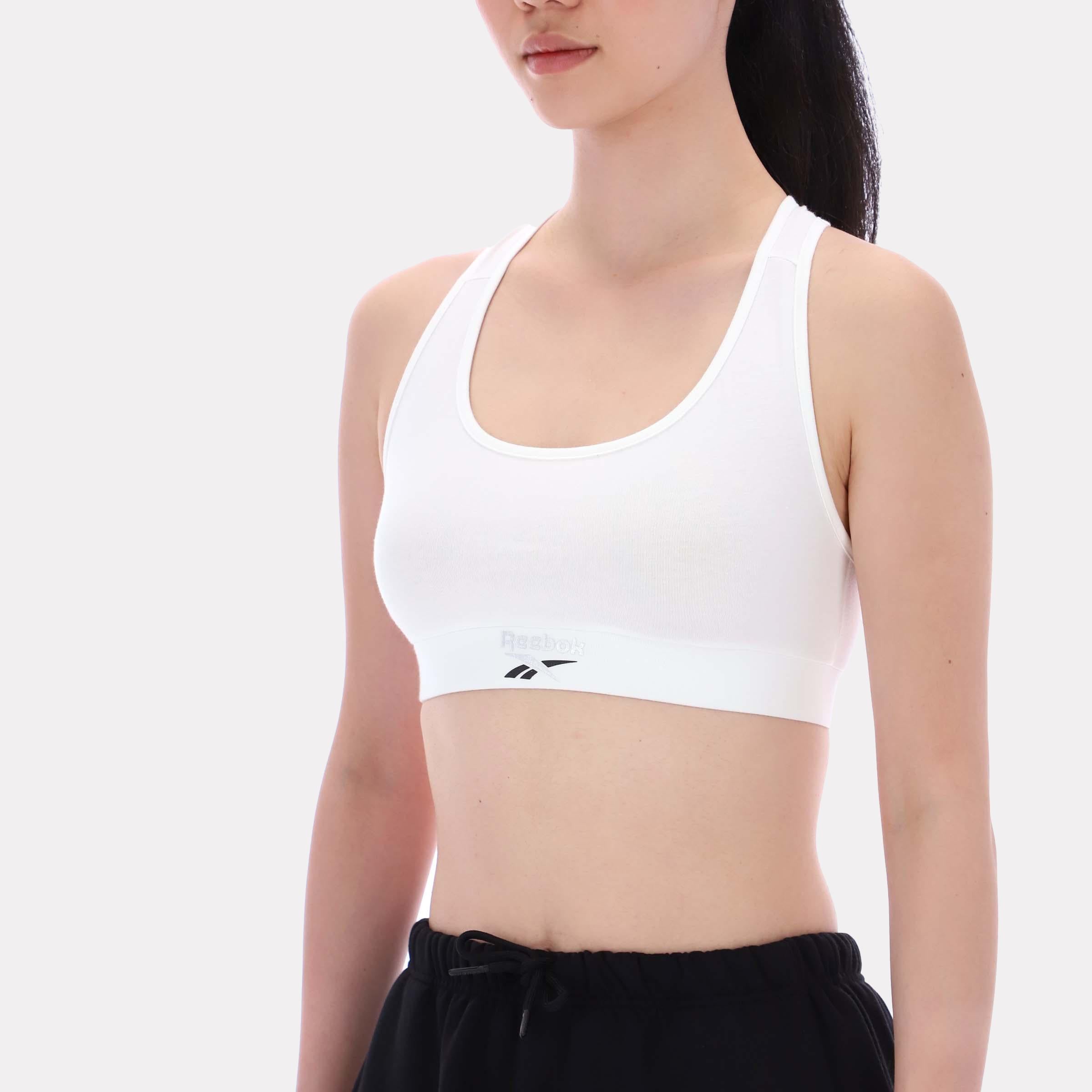 Reebok Apparel  Women's Bristol Bra Top With Foil Logo Print Reebok Classics App Women White Reg