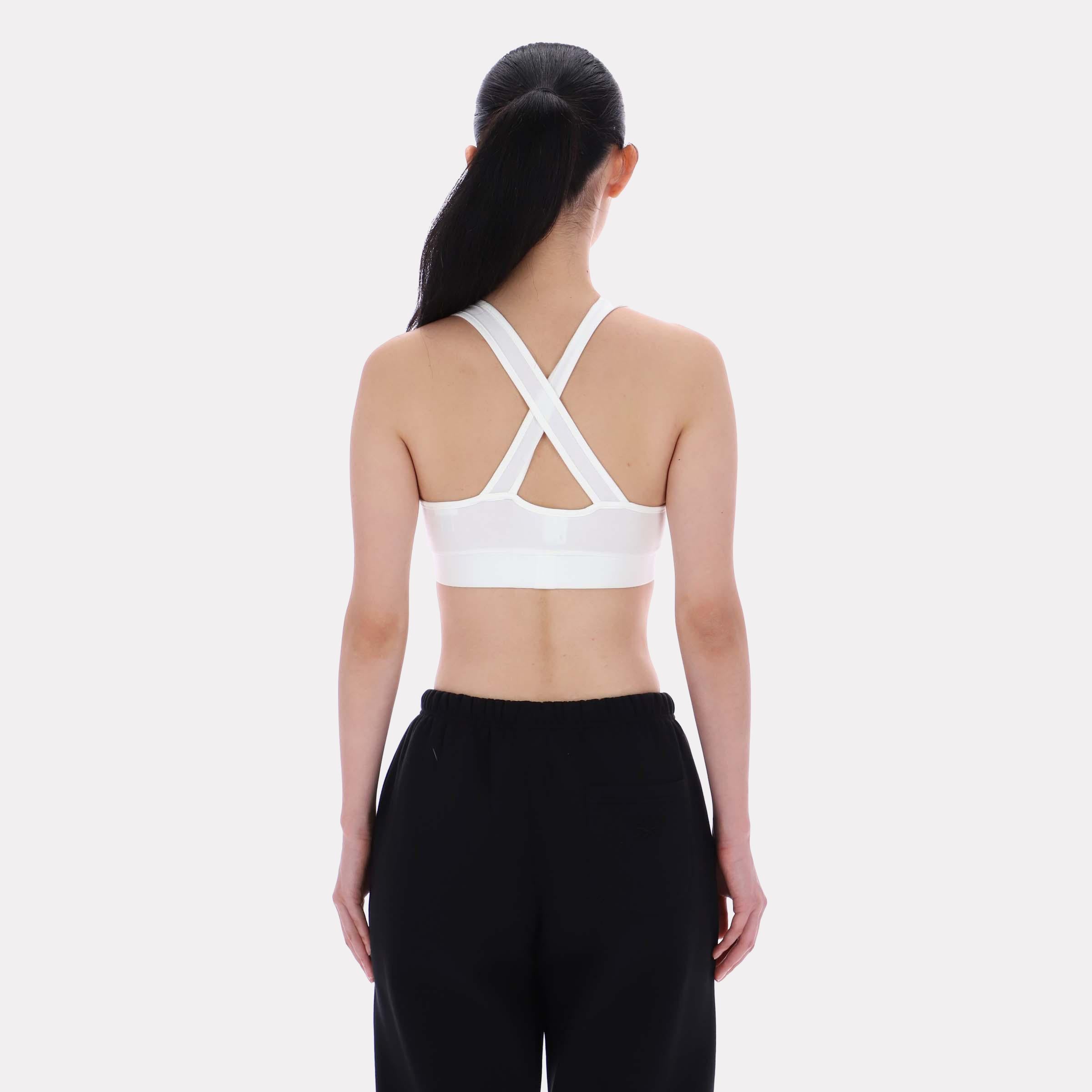 Reebok Apparel  Women's Bristol Bra Top With Foil Logo Print Reebok Classics App Women White Reg