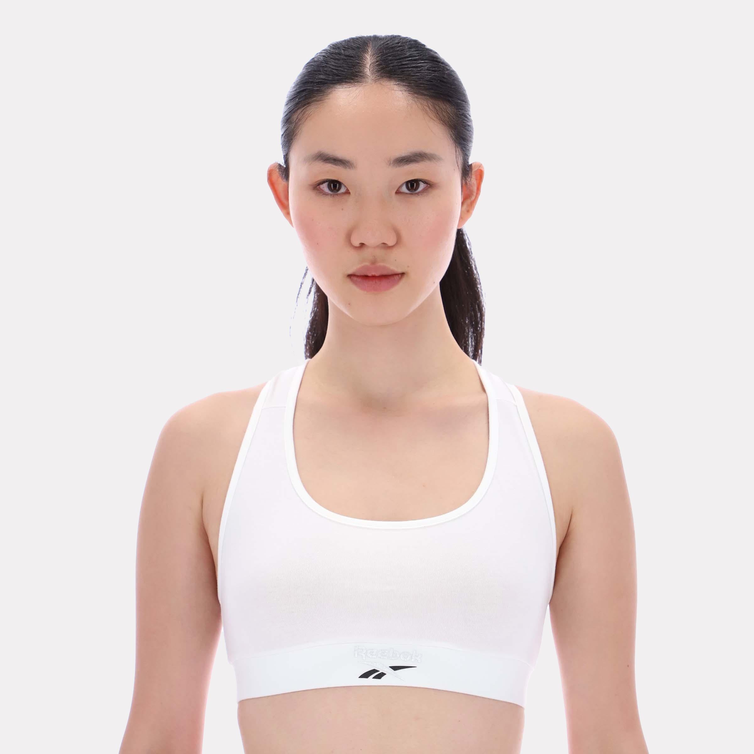 Reebok Apparel  Women's Bristol Bra Top With Foil Logo Print Reebok Classics App Women White Reg