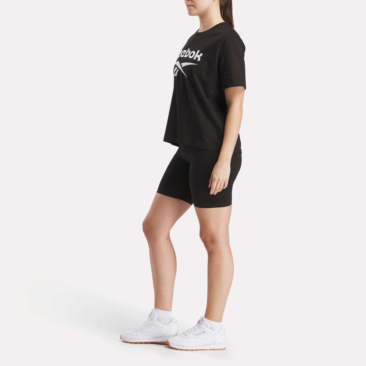 Reebok Women's Frida Small Logo Cycle Short  In Black REG