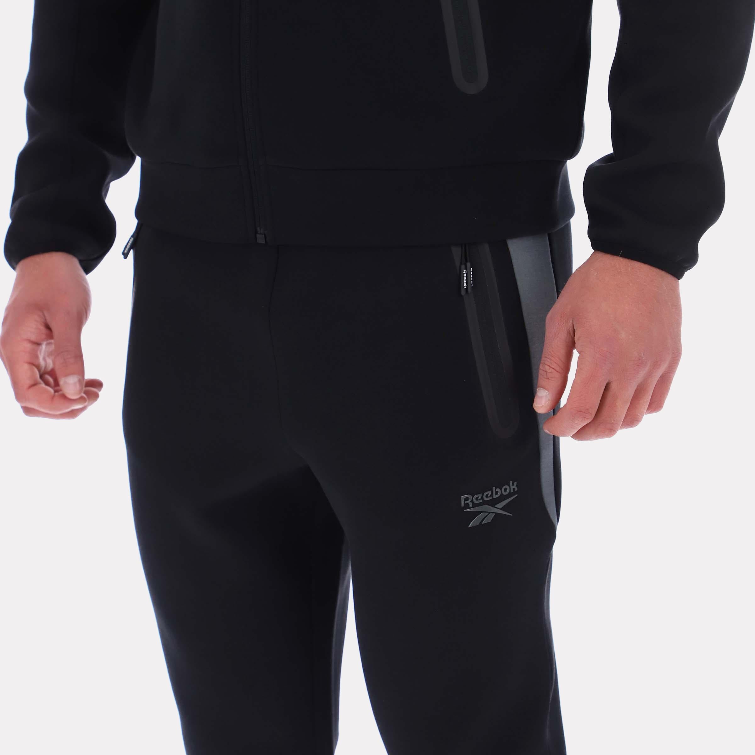 Pantalon de jogging à empiècements Reebok pour homme, modèle Reebok Classics App, noir, taille standard