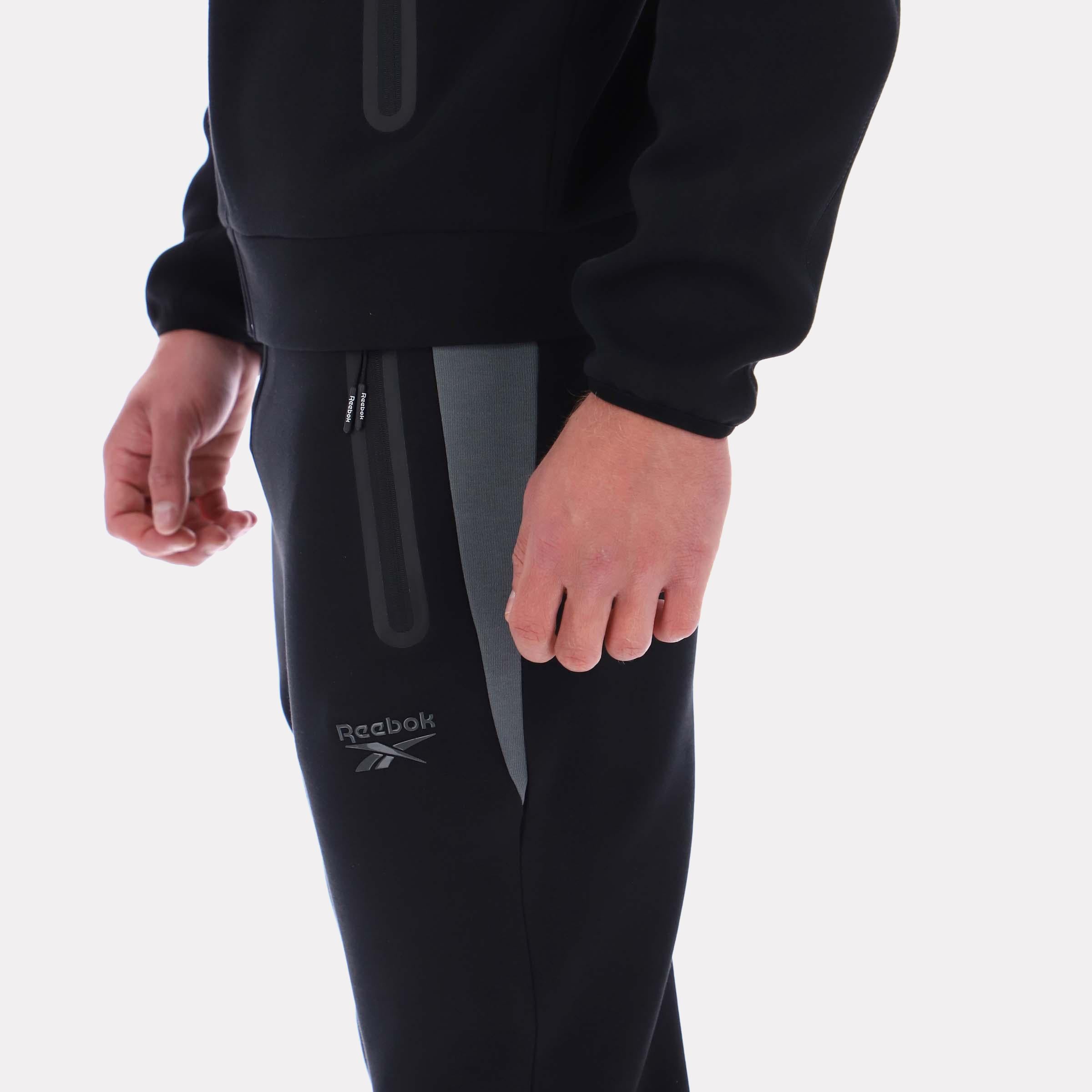 Pantalon de jogging à empiècements Reebok pour homme, modèle Reebok Classics App, noir, taille standard