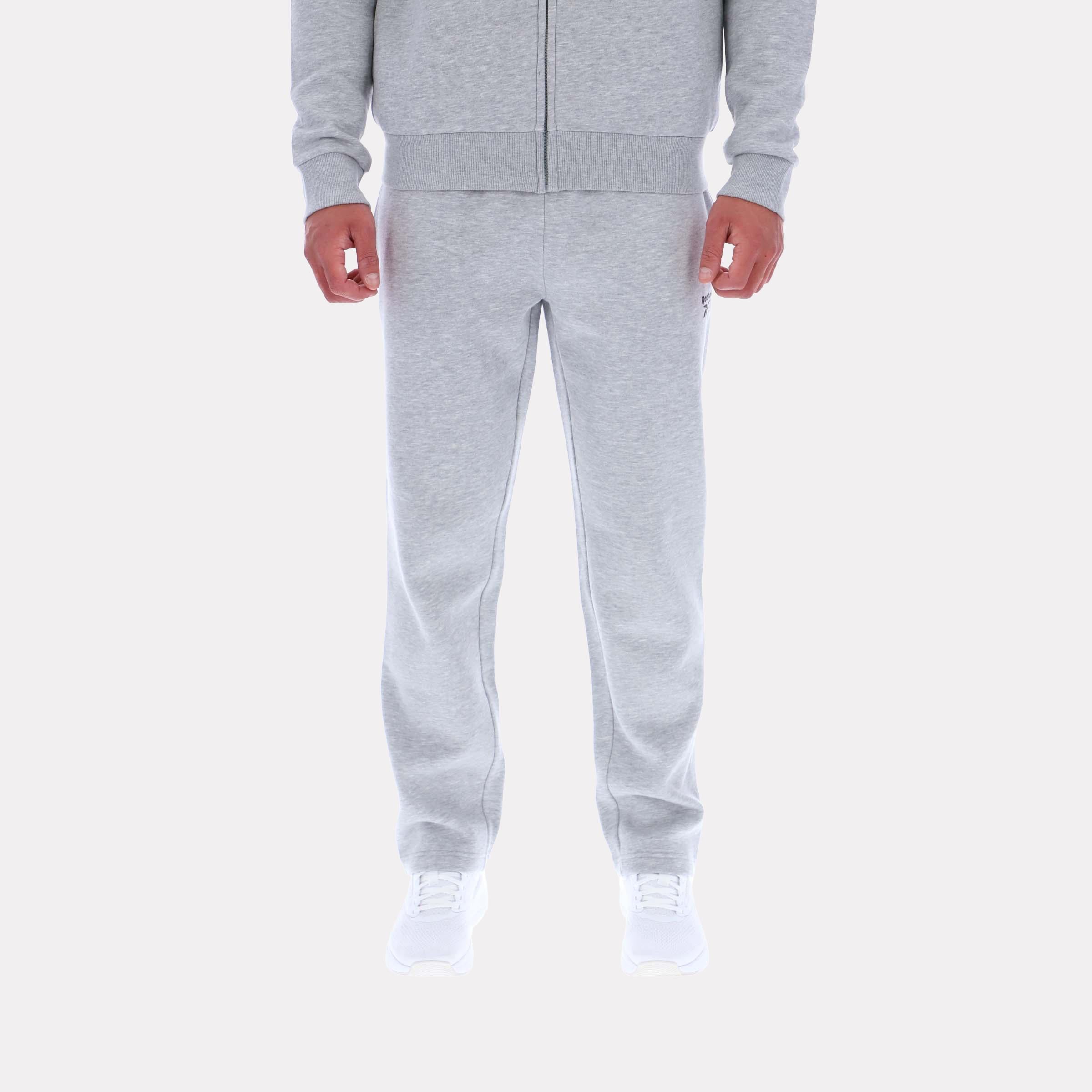 Reebok Apparel  Men's Luther Small Logo Open Hem Pant Grey Reg