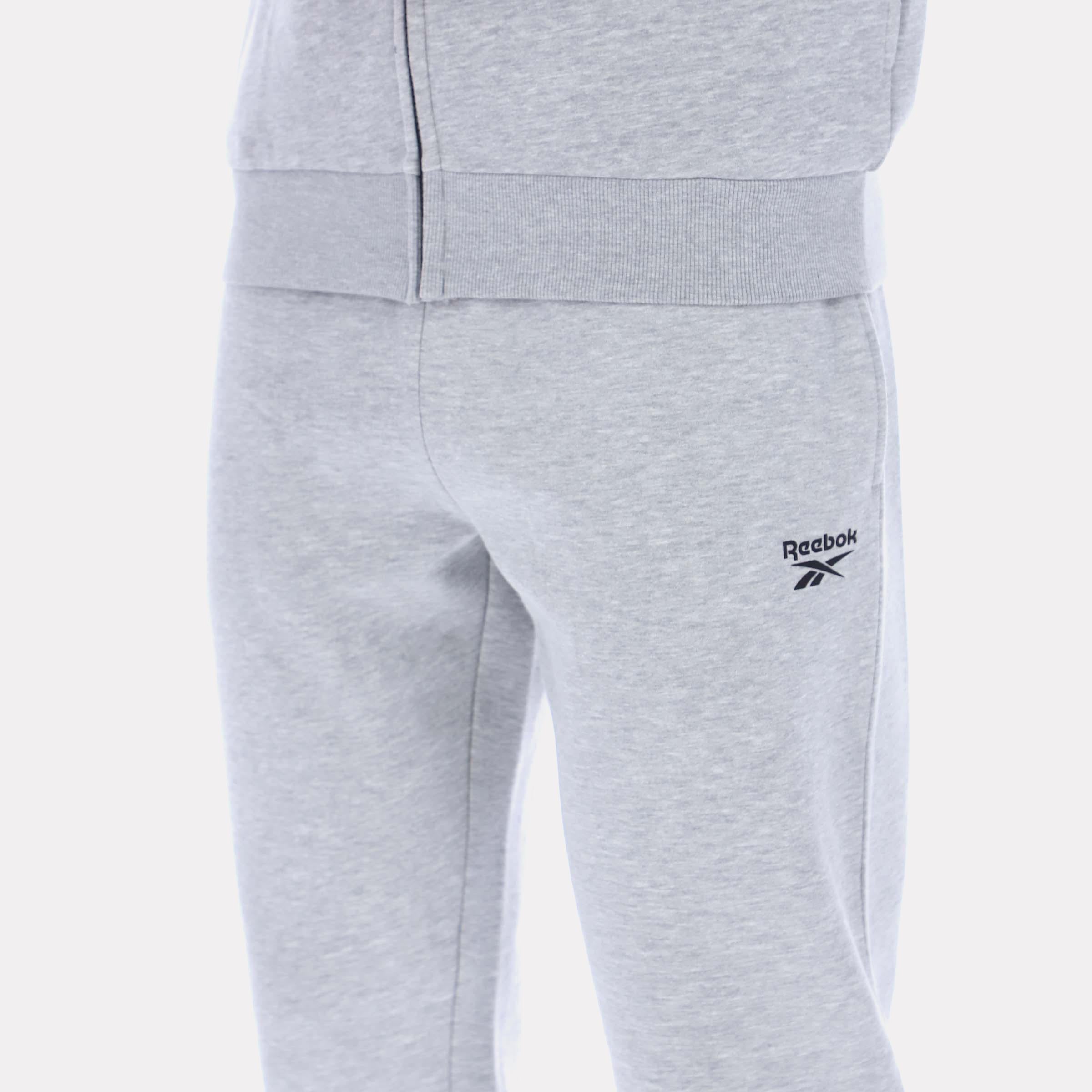 Reebok Men's Luther Small Logo Open Hem Pant  In Light Grey Marl REG