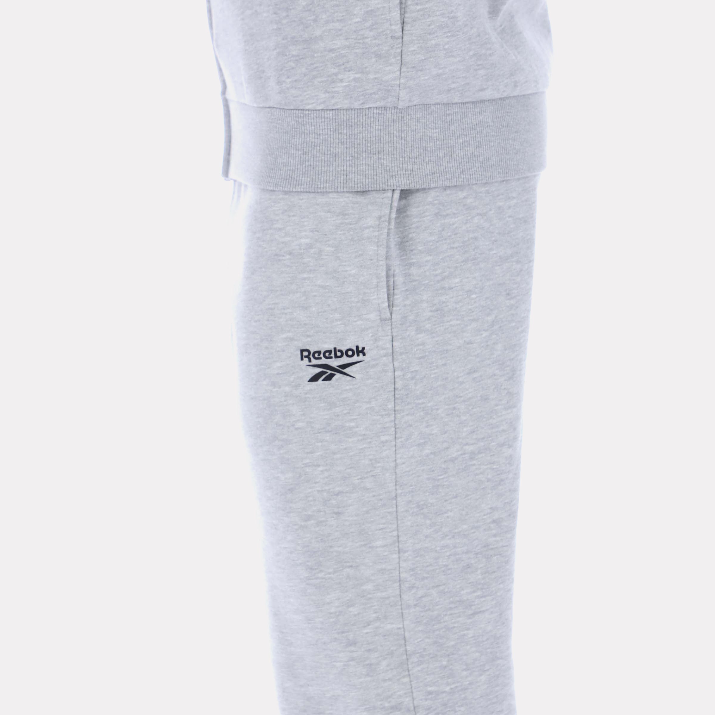 Reebok Men's Luther Small Logo Open Hem Pant  In Light Grey Marl REG