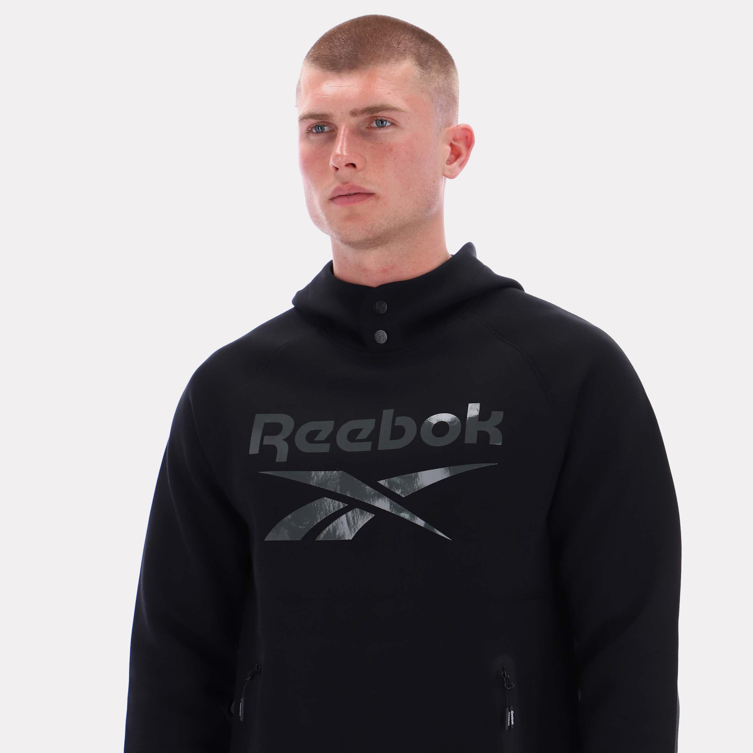 Reebok Men's Overhead Hoody Fleece  In Black REG