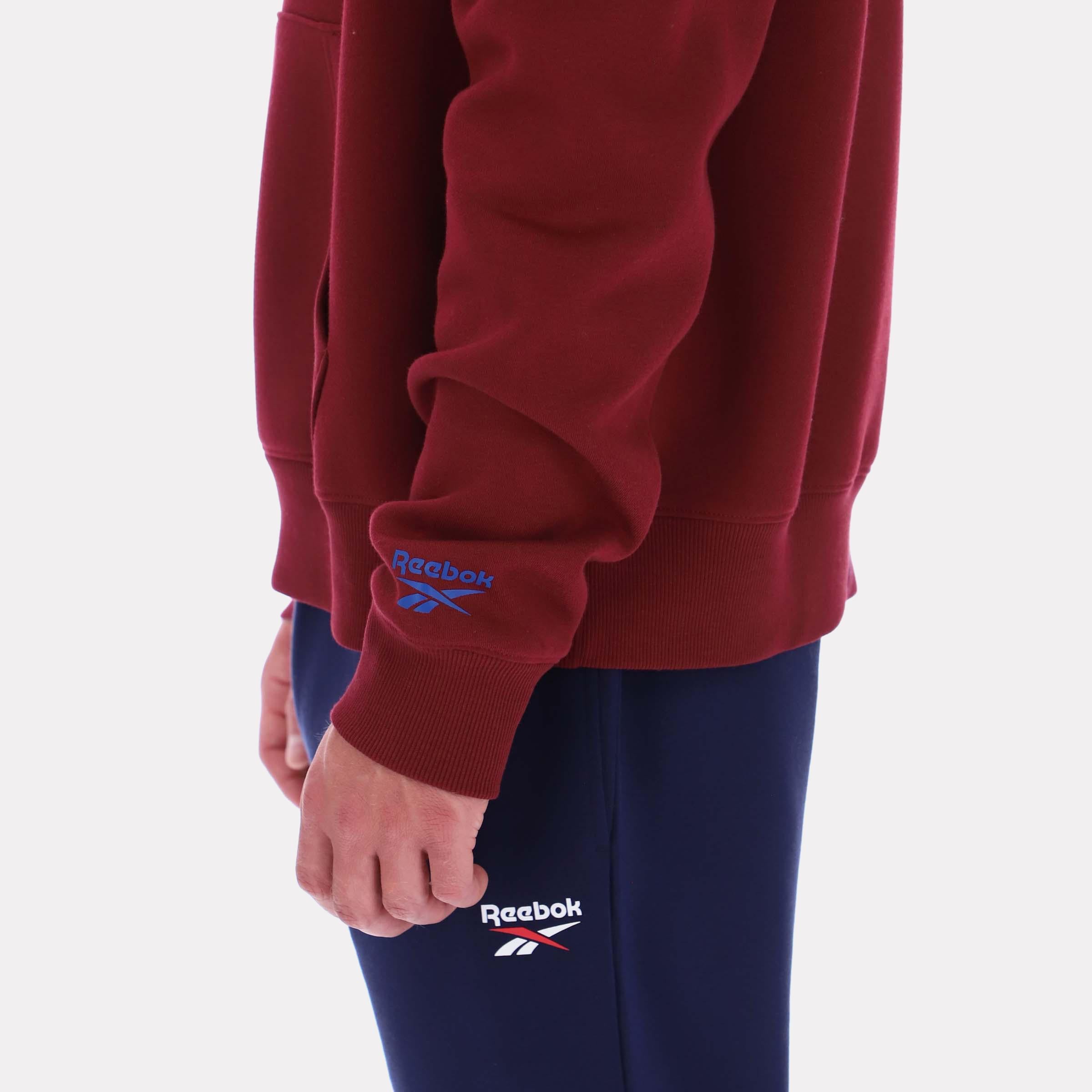 Sweat à capuche vintage Steff pour homme de Reebok Apparel, application Reebok Classics, bordeaux, coloris standard.