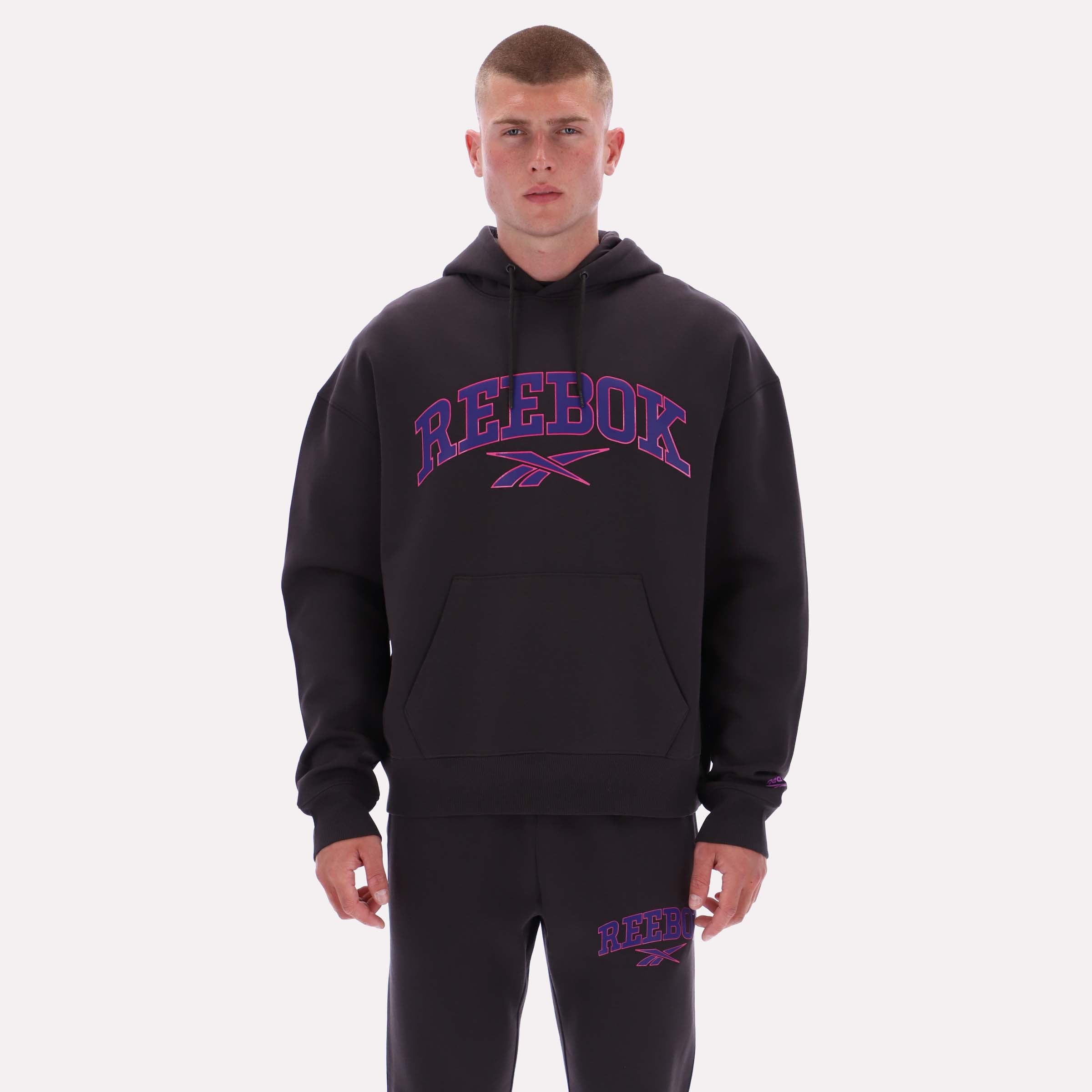 Reebok Men's Ellis Varsity Hoody  In Washed Black REG