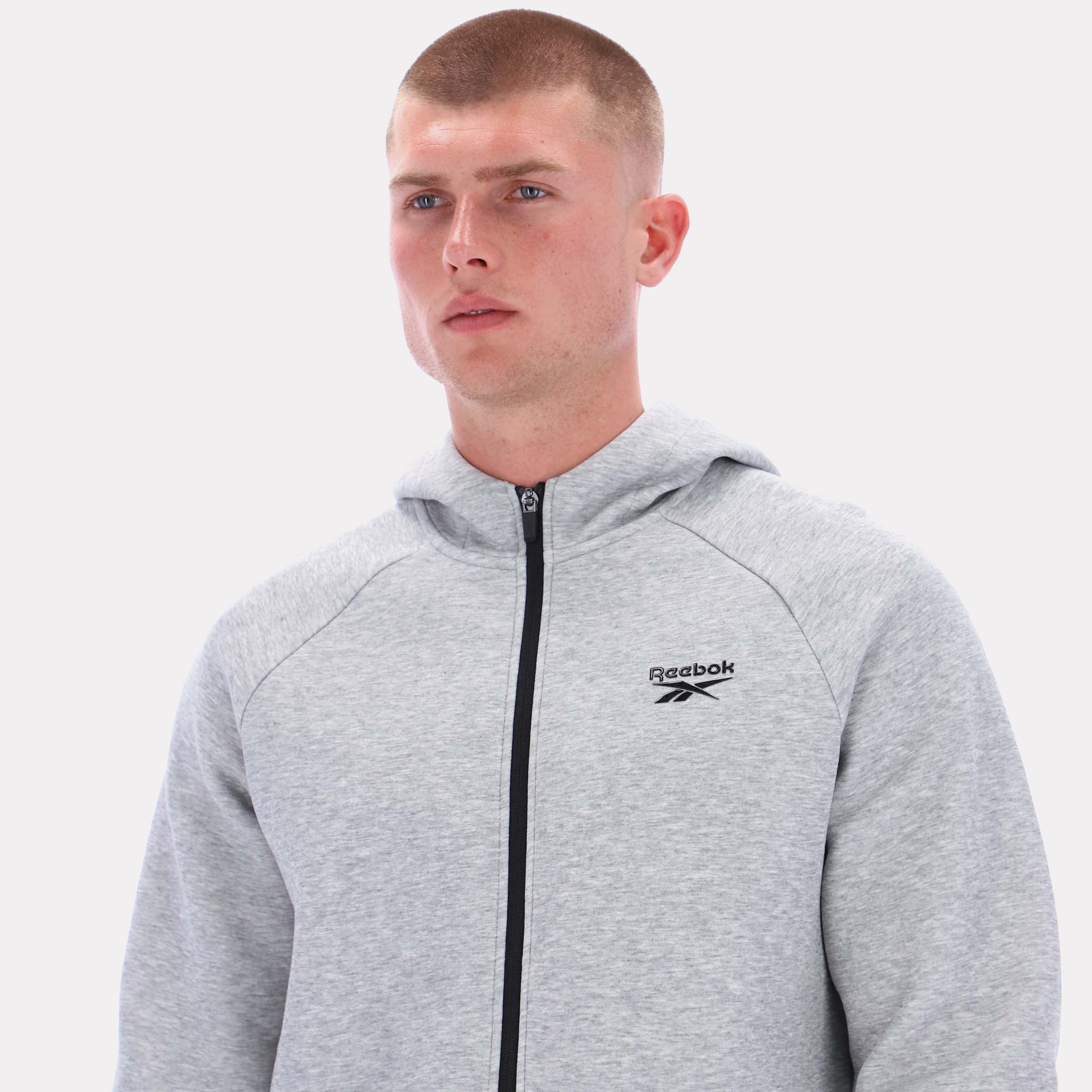 Reebok Men's Core Zip Through Hoody  In Grey REG