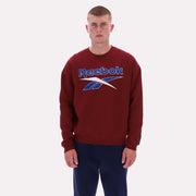 Reebok Men's Leon Vintage Sweatshirt  In Burgundy REG