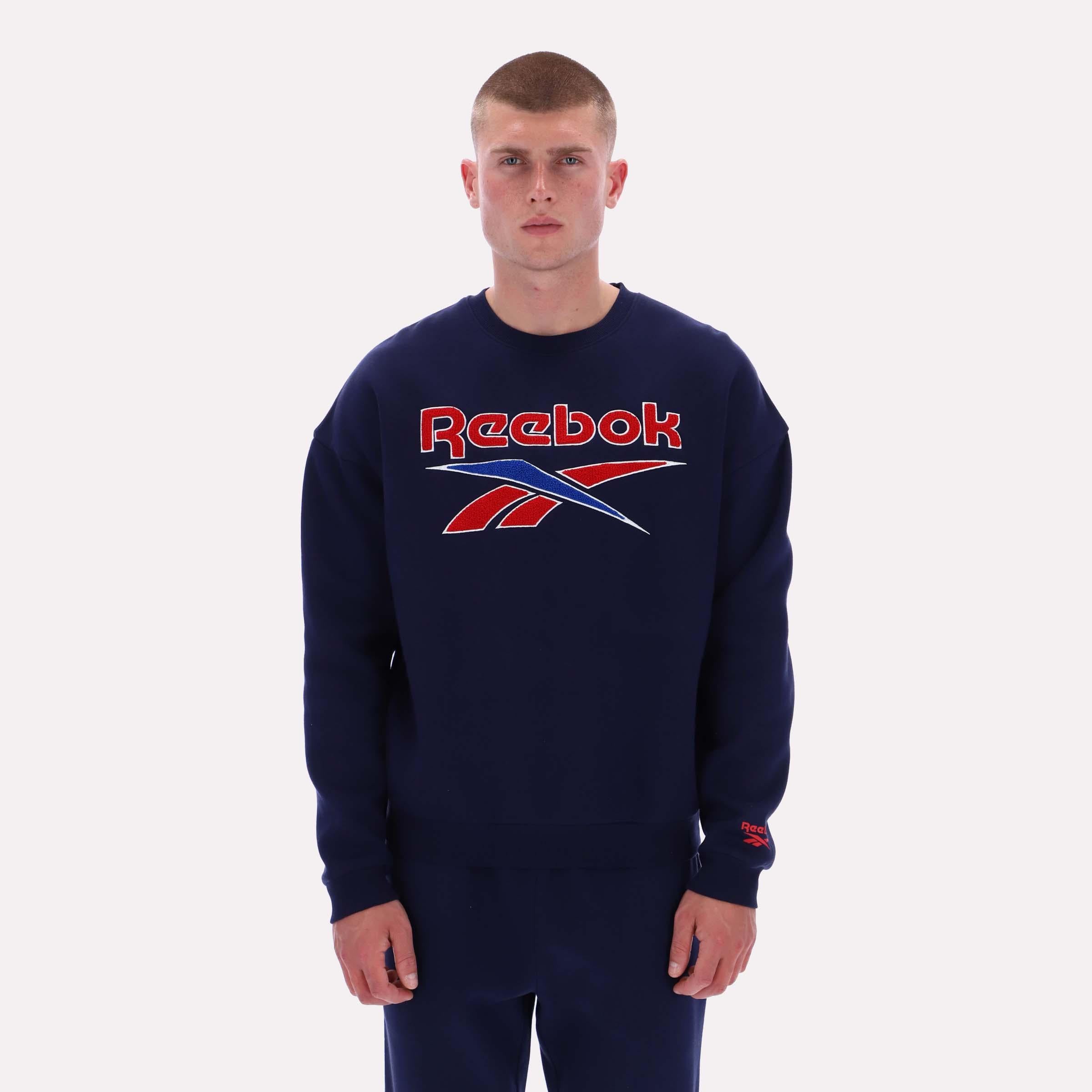 Reebok Apparel  Men's Leon Vintage Sweatshirt Reebok Classics App Men Blue Reg