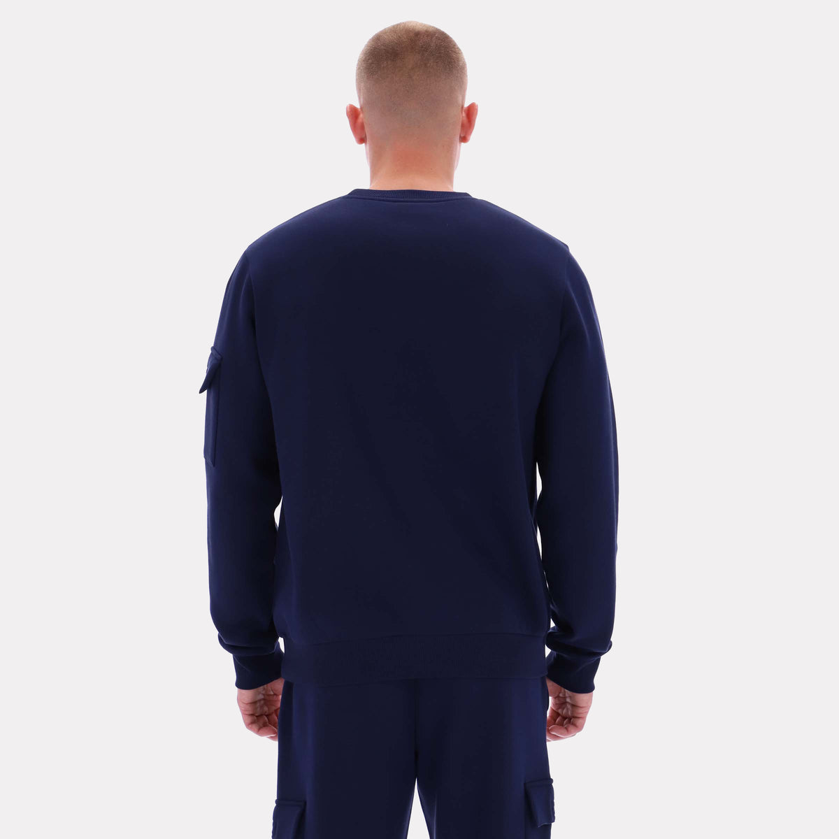 Reebok Men's Peter Cargo Pocket Crewneck Sweatshirt  In Navy REG