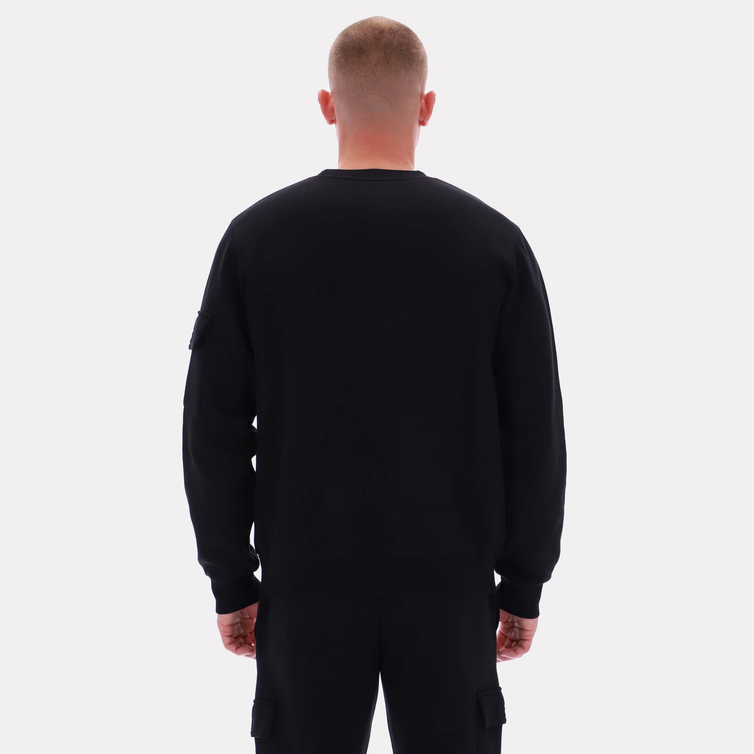 Reebok Apparel  Men's Peter Cargo Pocket Crewneck Sweatshirt Reebok Classics App Men Black Reg