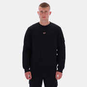 Reebok Men's Peter Cargo Pocket Crewneck Sweatshirt  In Black REG