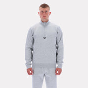 Reebok Men's Asher Small Logo Qtr Zip Top  In Light Grey Marl REG