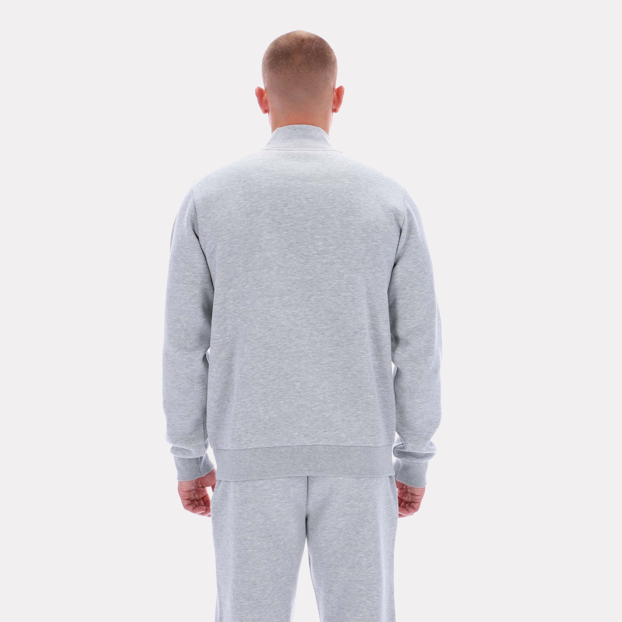 Reebok Men's Asher Small Logo Qtr Zip Top  In Light Grey Marl