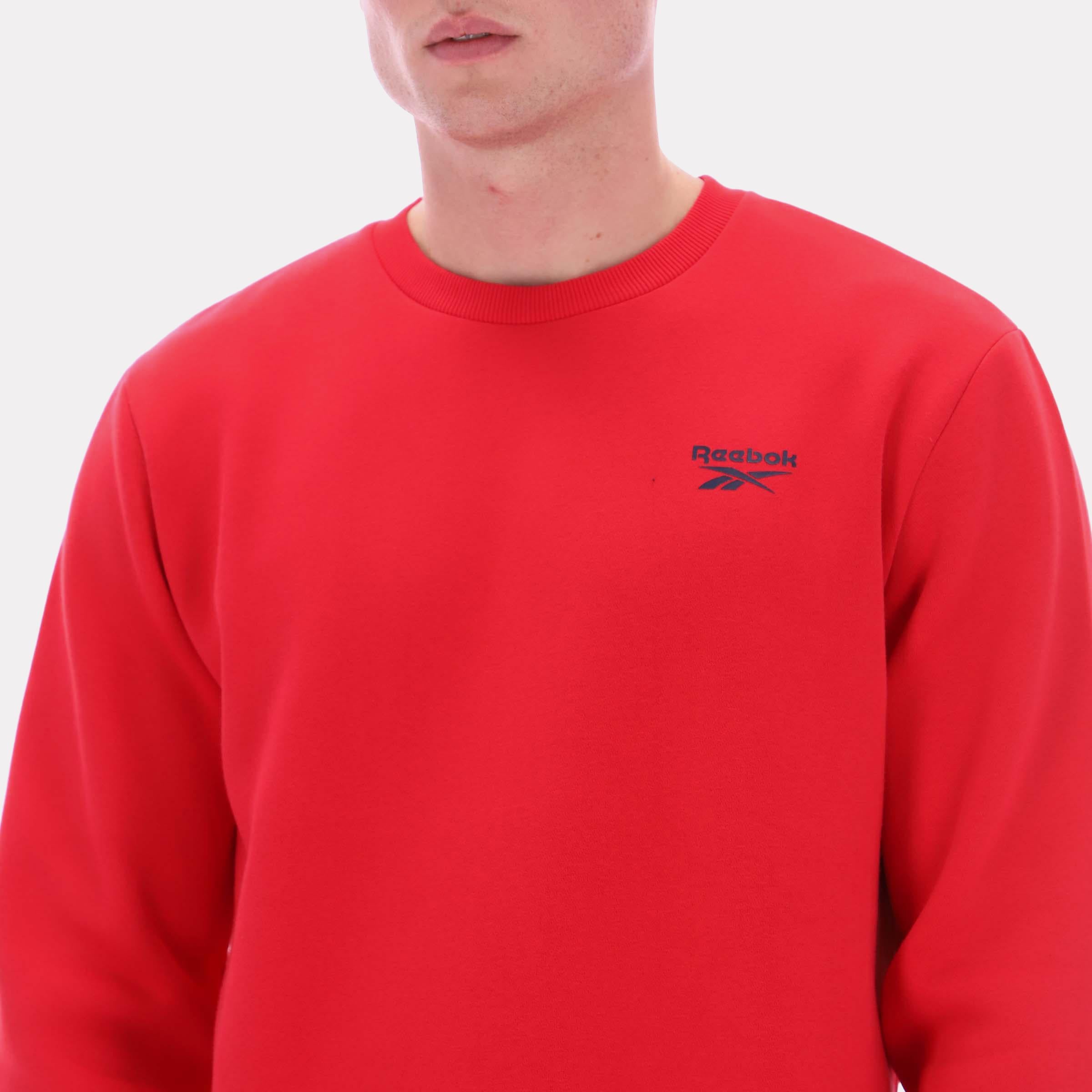 Reebok Apparel  Men's Kai Small Logo Crewneck Sweatshirt Red Reg