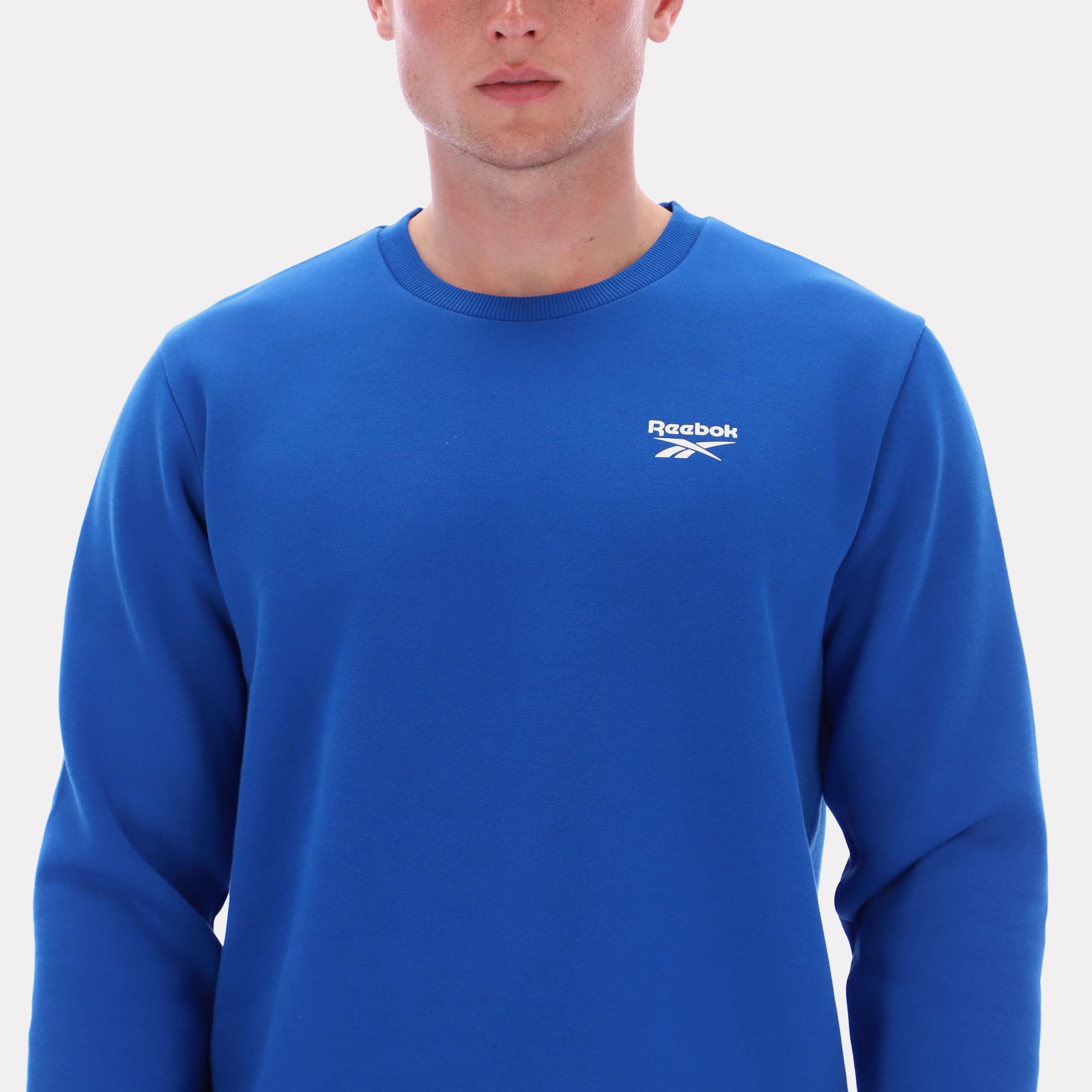 Reebok Men's Kai Small Logo Crewneck Sweatshirt  In Blue REG