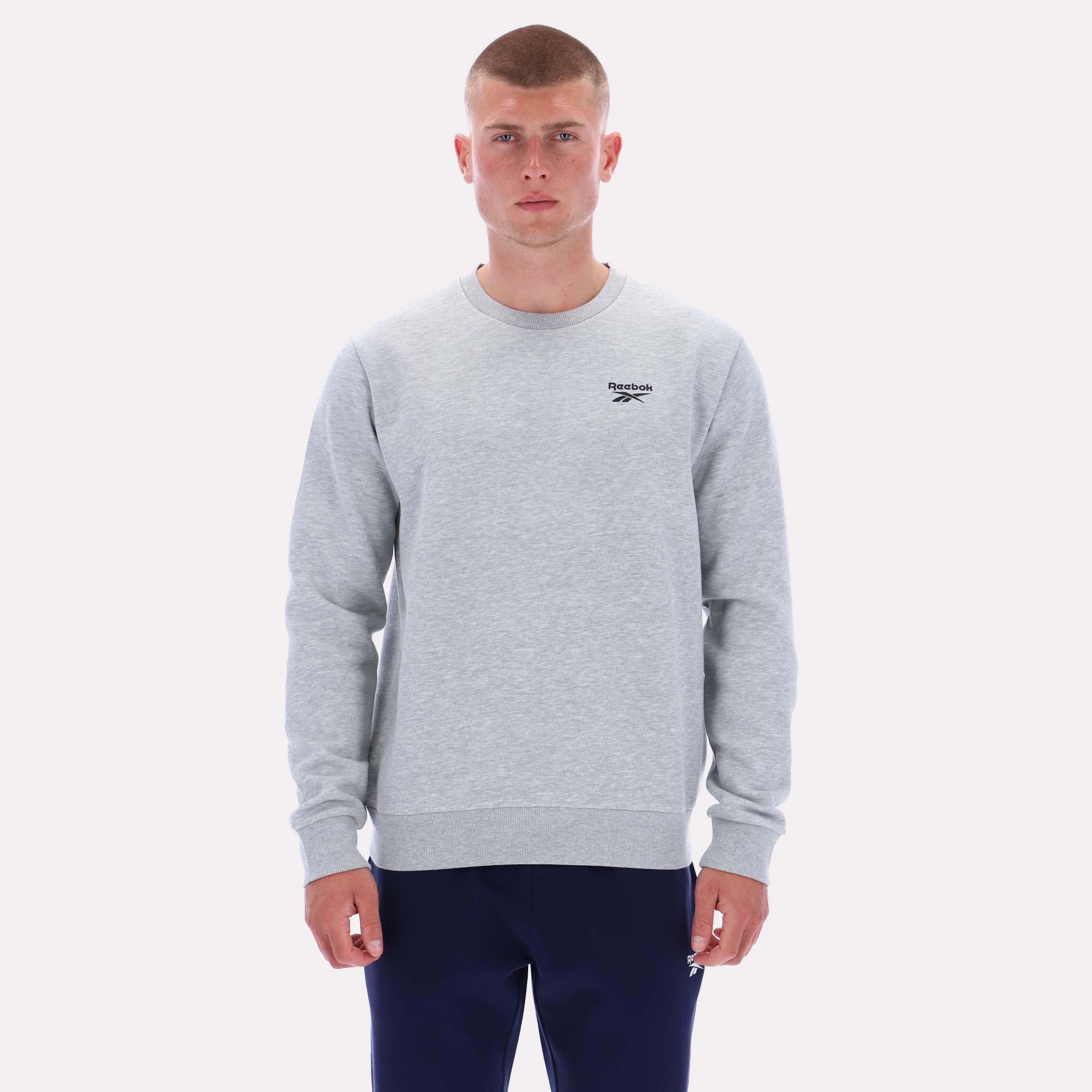 Reebok Apparel  Men's Kai Small Logo Crewneck Sweatshirt Grey Reg