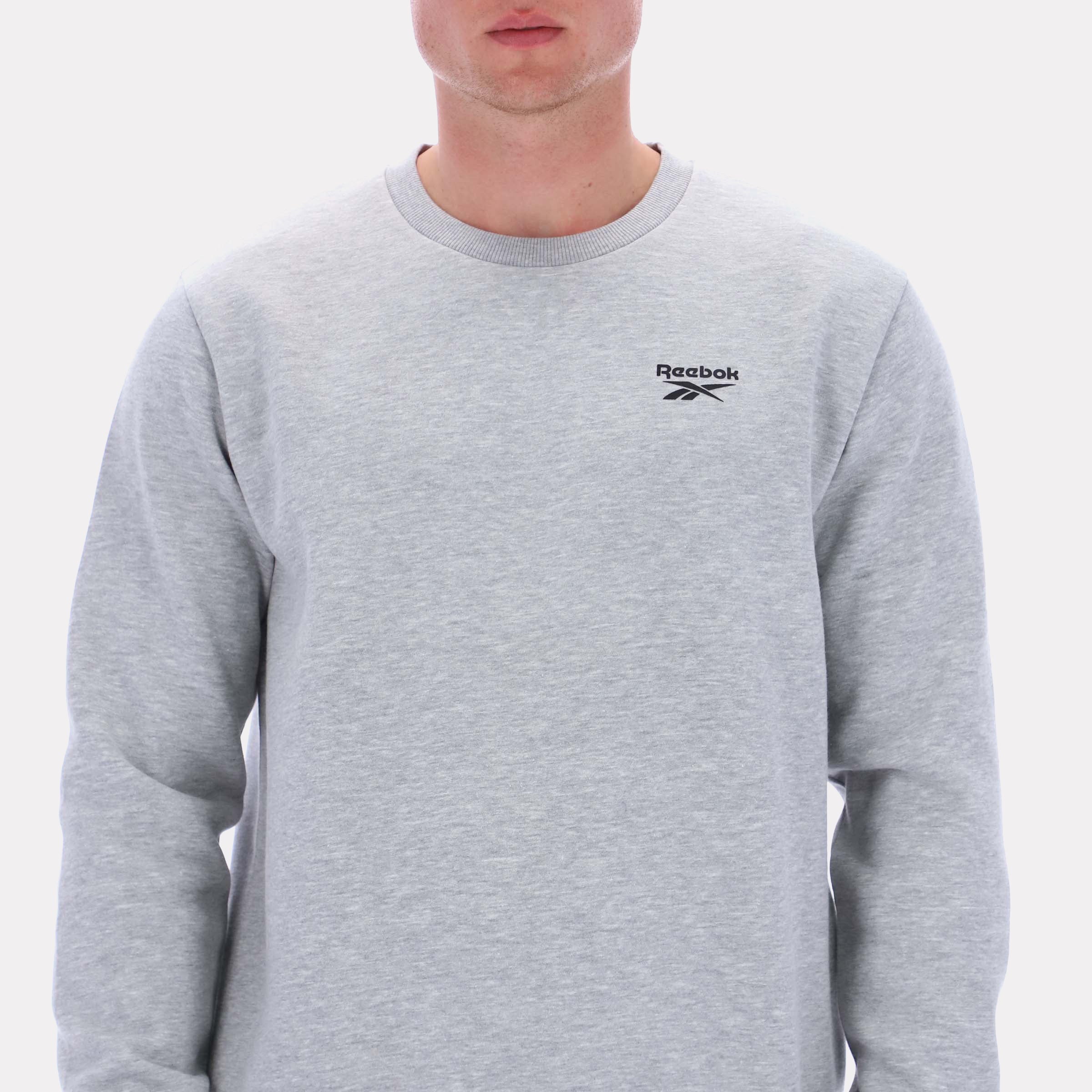 Sweat-shirt Reebok Apparel Kai pour homme, petit logo, col rond, gris standard