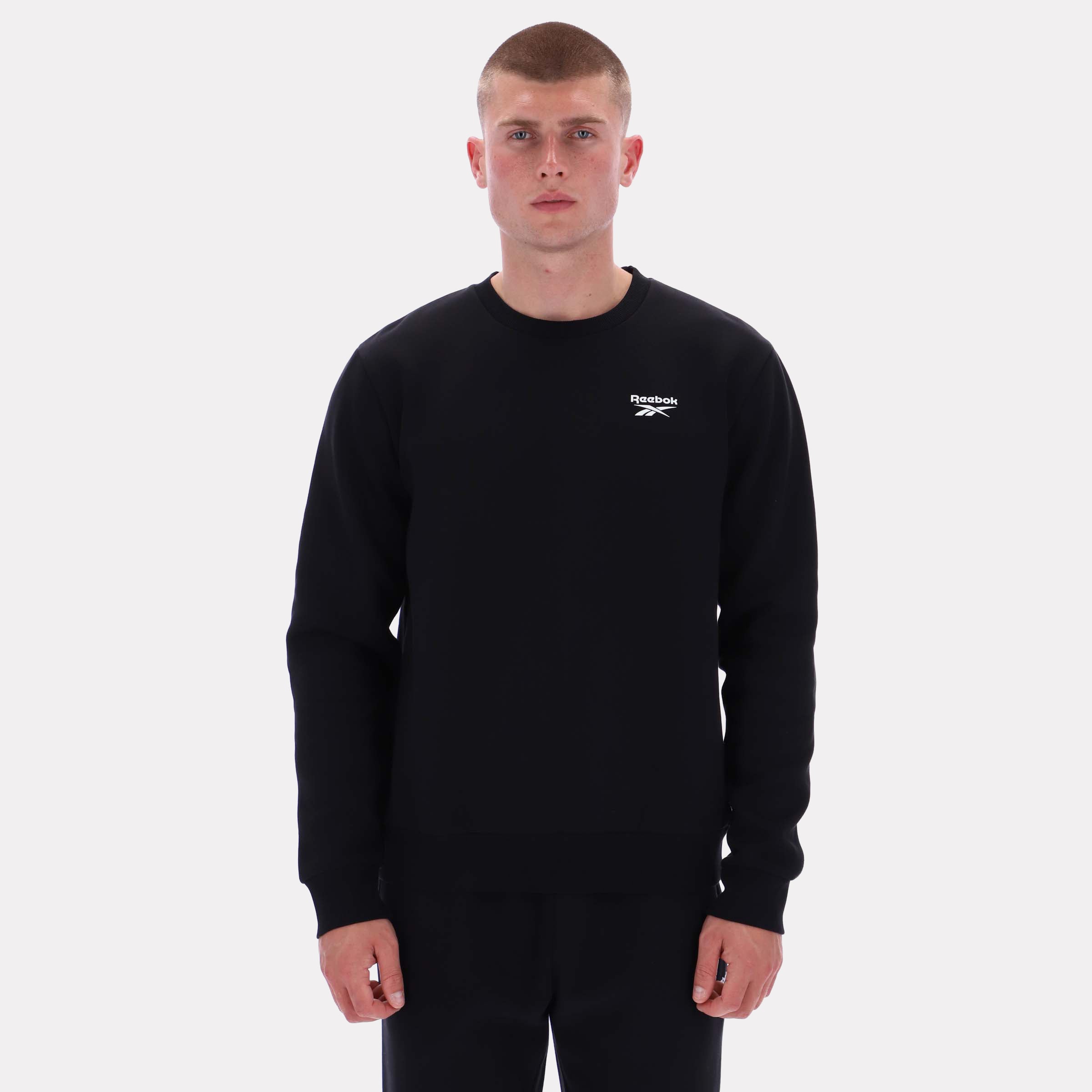 Reebok Men's Kai Small Logo Crewneck Sweatshirt  In Black