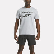 Reebok Men's Chad Big Logo Crew Neck Ss Tee  In Light Grey Marl REG