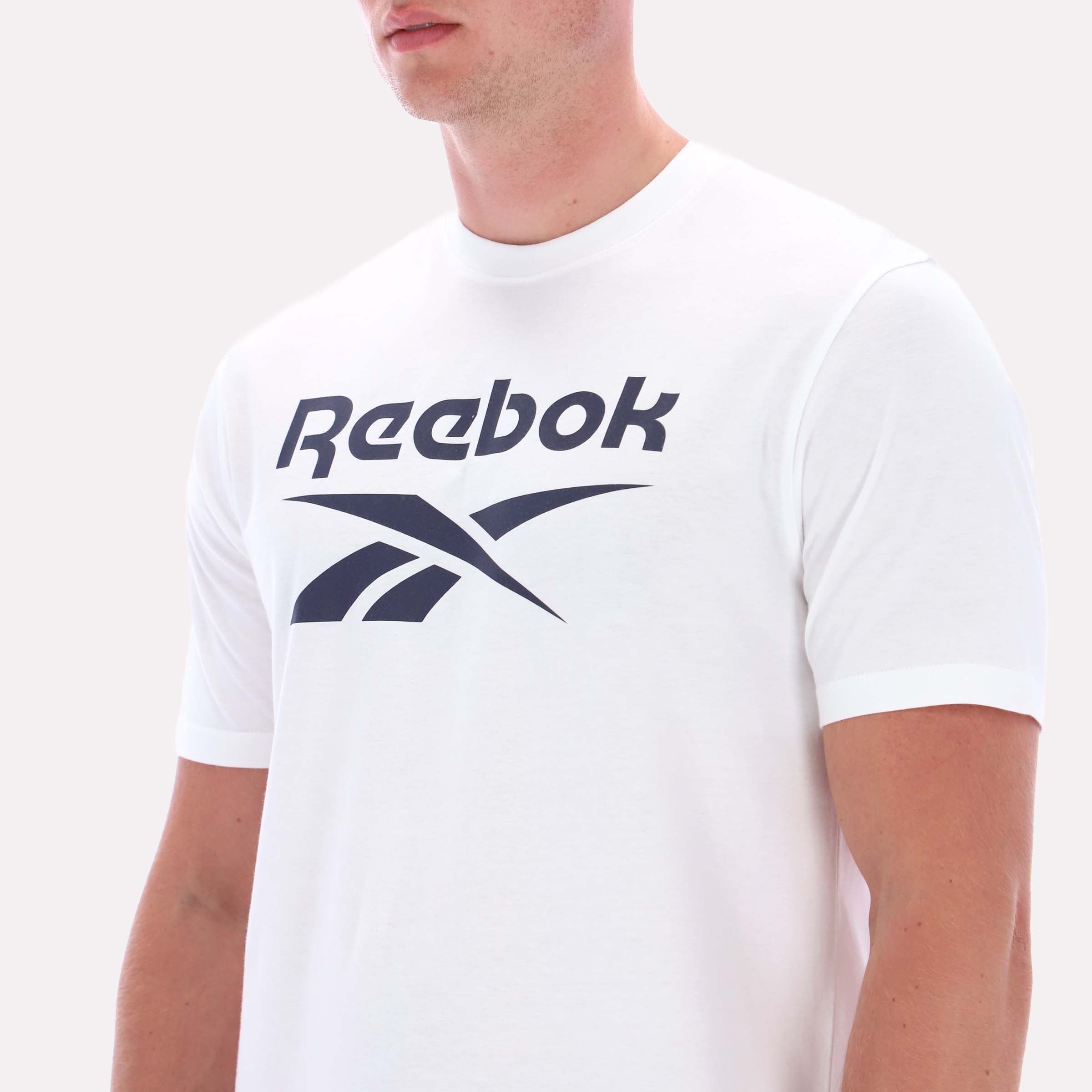 Reebok Men's Chad Big Logo Crew Neck Ss Tee  In White REG