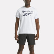 Reebok Men's Chad Big Logo Crew Neck Ss Tee  In White REG