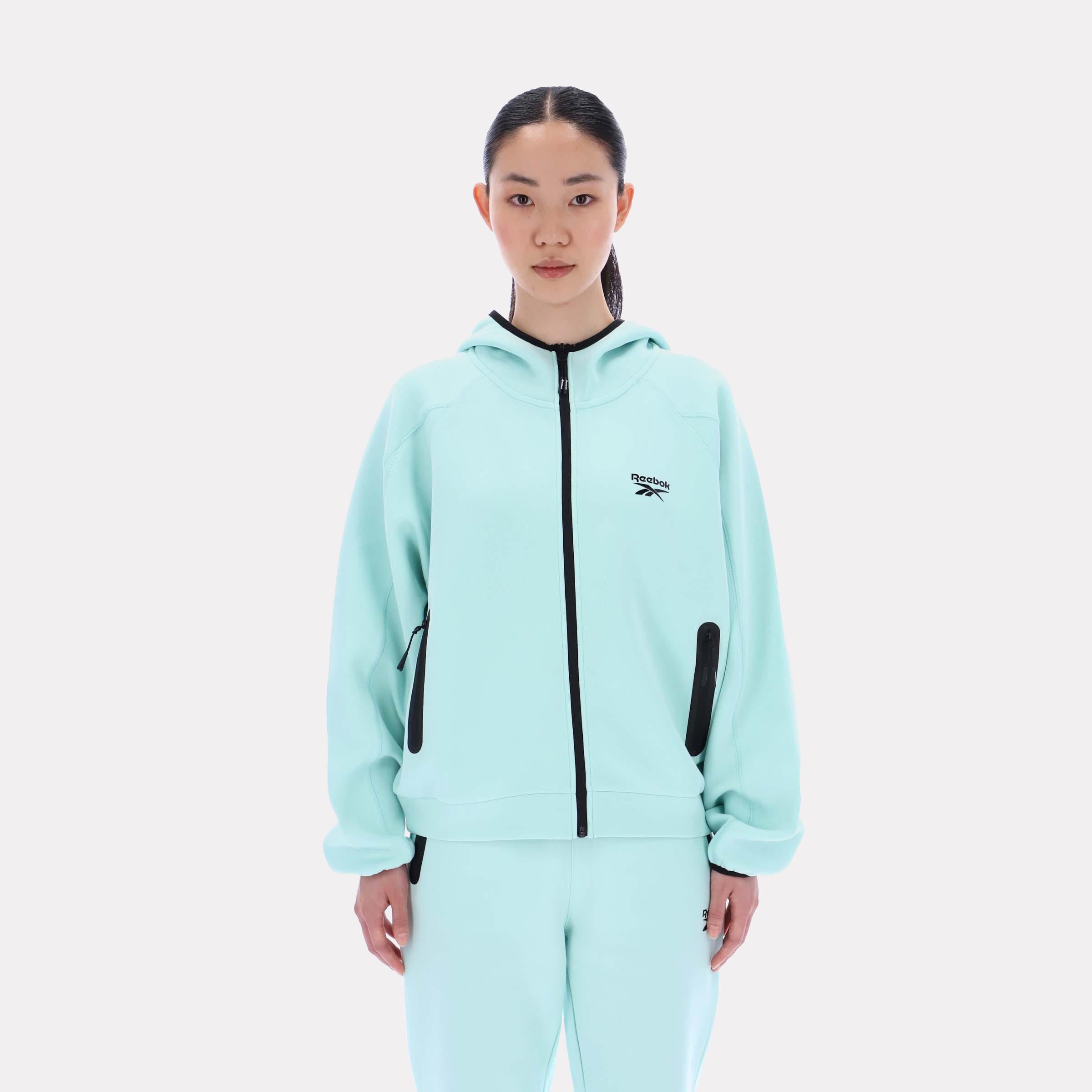 Haut à capuche Vector pour femme Reebok Apparel Turquoise Reg