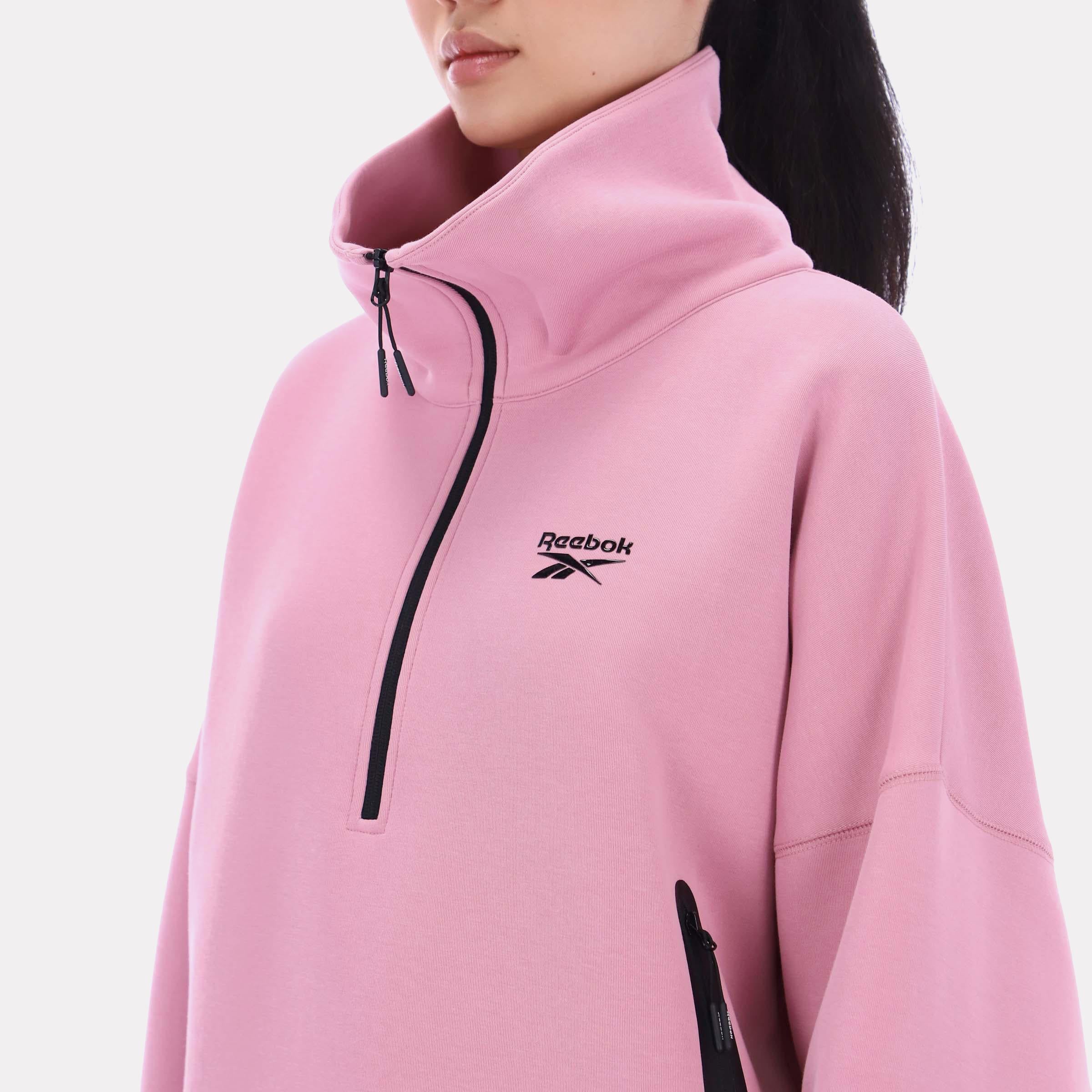 Sweat-shirt rétro Vector années 70 pour femme de Reebok Apparel, application Reebok Classics, rose, qualité standard
