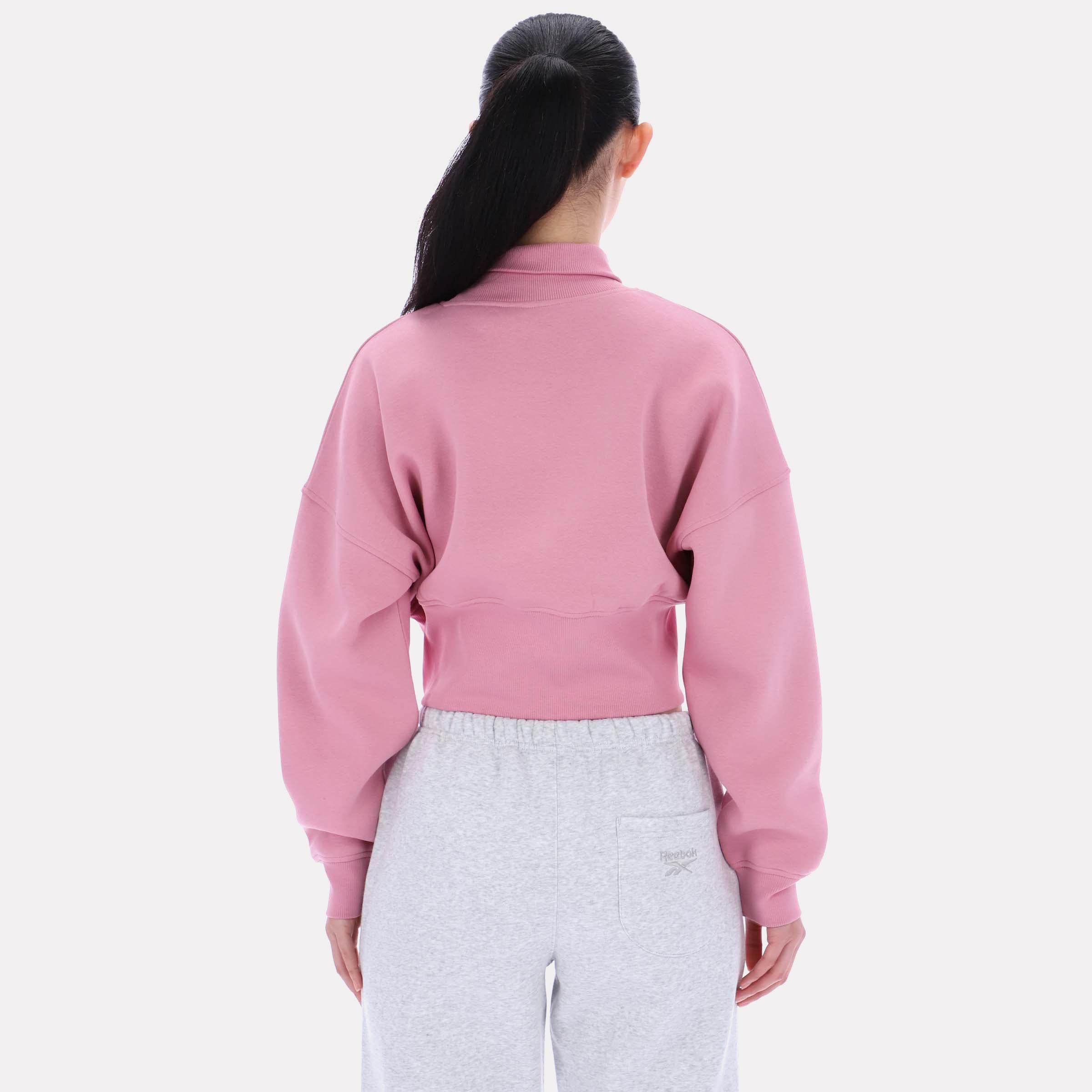 Reebok Women's Eyeball Cropped Crewneck Sweatshirt  In Dusty Rose